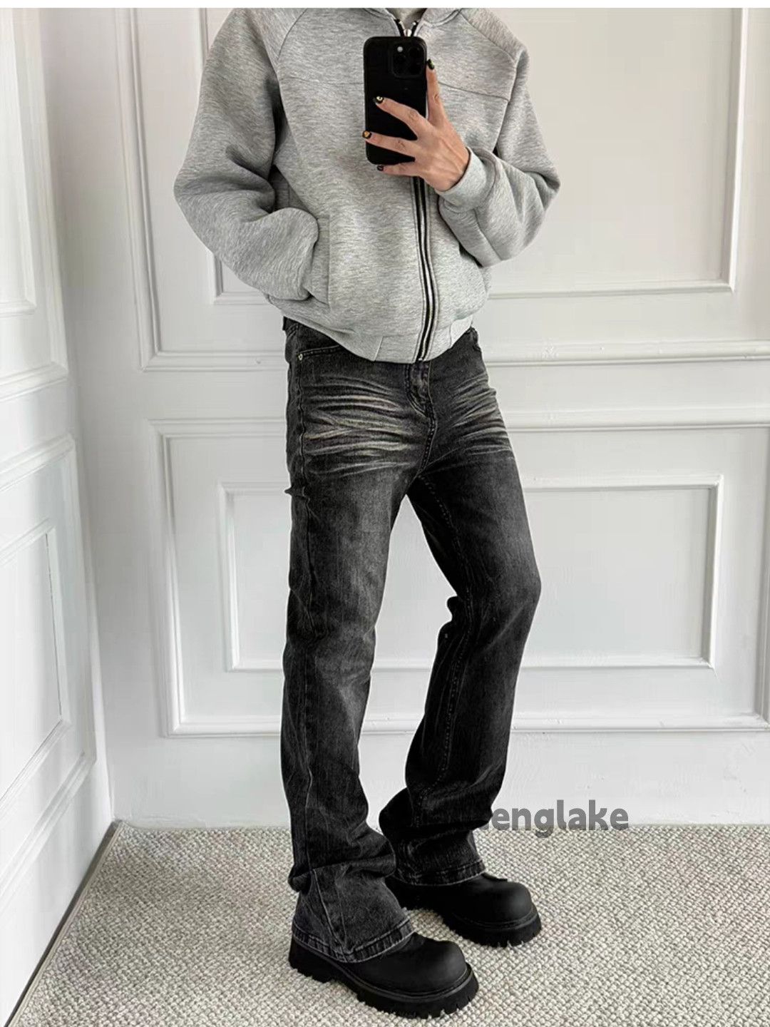 Vintage washed faded loose baggy skate yuppie bootcut jeans Size US 28 / EU 44 - 5 Thumbnail