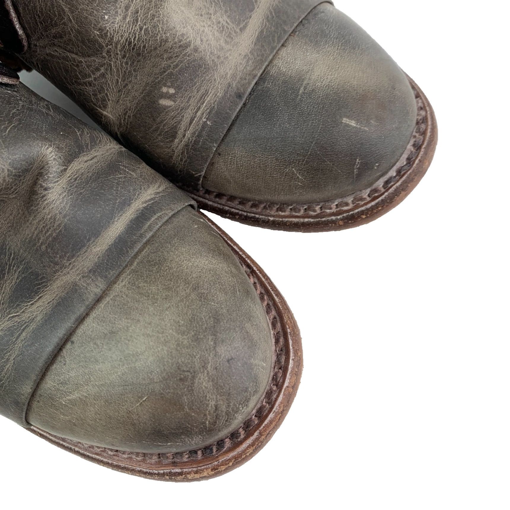 FREEBIRD Freebird Crue Short Leather Booties Boots Womens 6 Gray Leather Straps Zip Vintage: No Shoe Bootie Menus: N/A Size 28" / US 6 / IT 42 - 2 Thumbnail