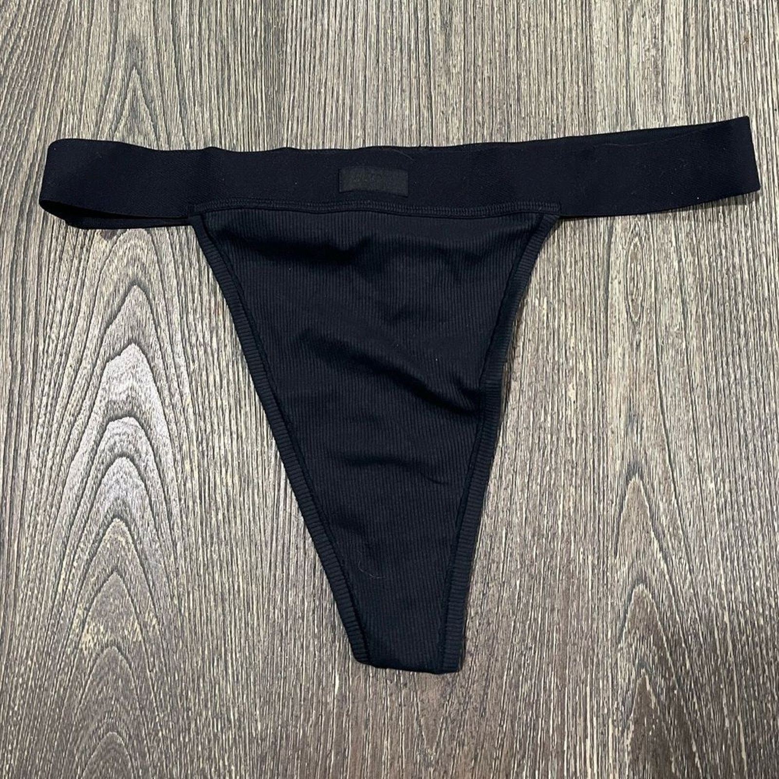 SKIMS NWT Skims Cotton Rib Thong Underwear Wide Waistband L Size ONE SIZE - 1 Thumbnail