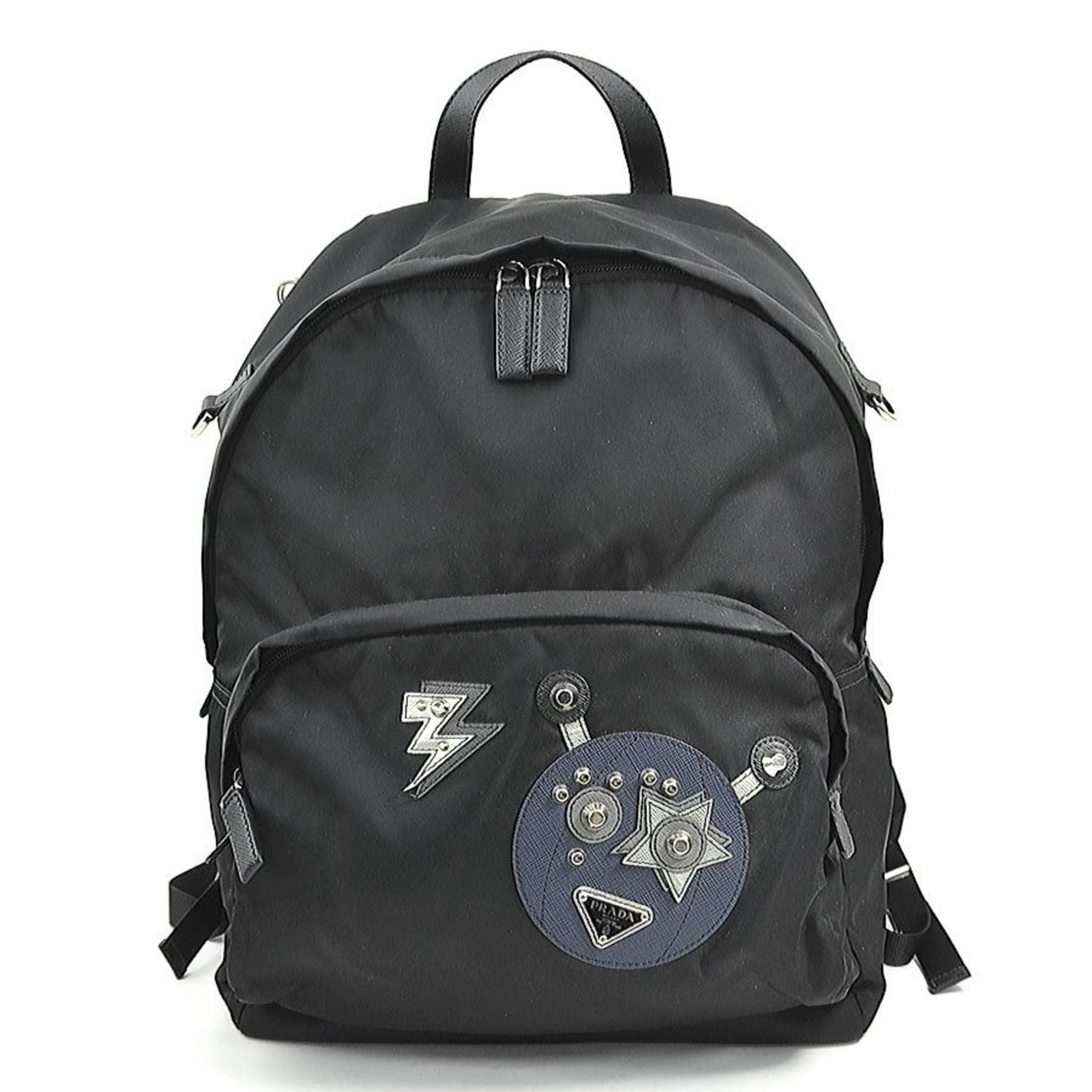 Prada PRADA Backpack Nylon Black Silver Auth ki4718 | Grailed