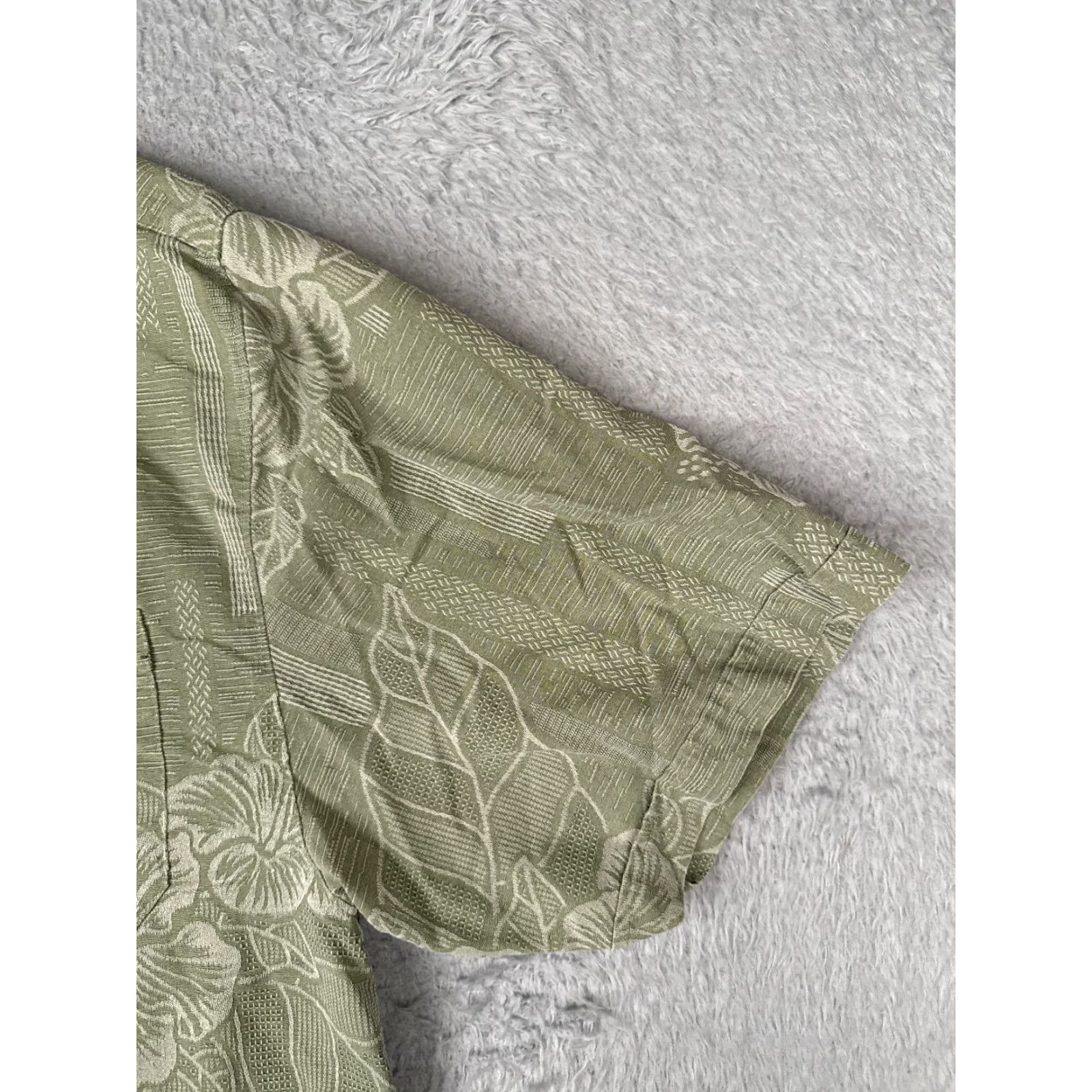 Vintage VINTAGE Jamaica Jaxx Shirt Men Extra Large Green Floral 100% Silk Button Up Hawaiian Size US XL / EU 56 / 4 - 2 Thumbnail
