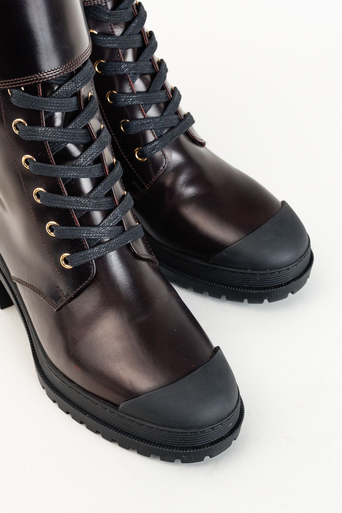 Burberry Burberry Scarcroft 50 Buckled Glossed-Leather Combat Boots Size US 7.5 / IT 37.5 - 11 Thumbnail