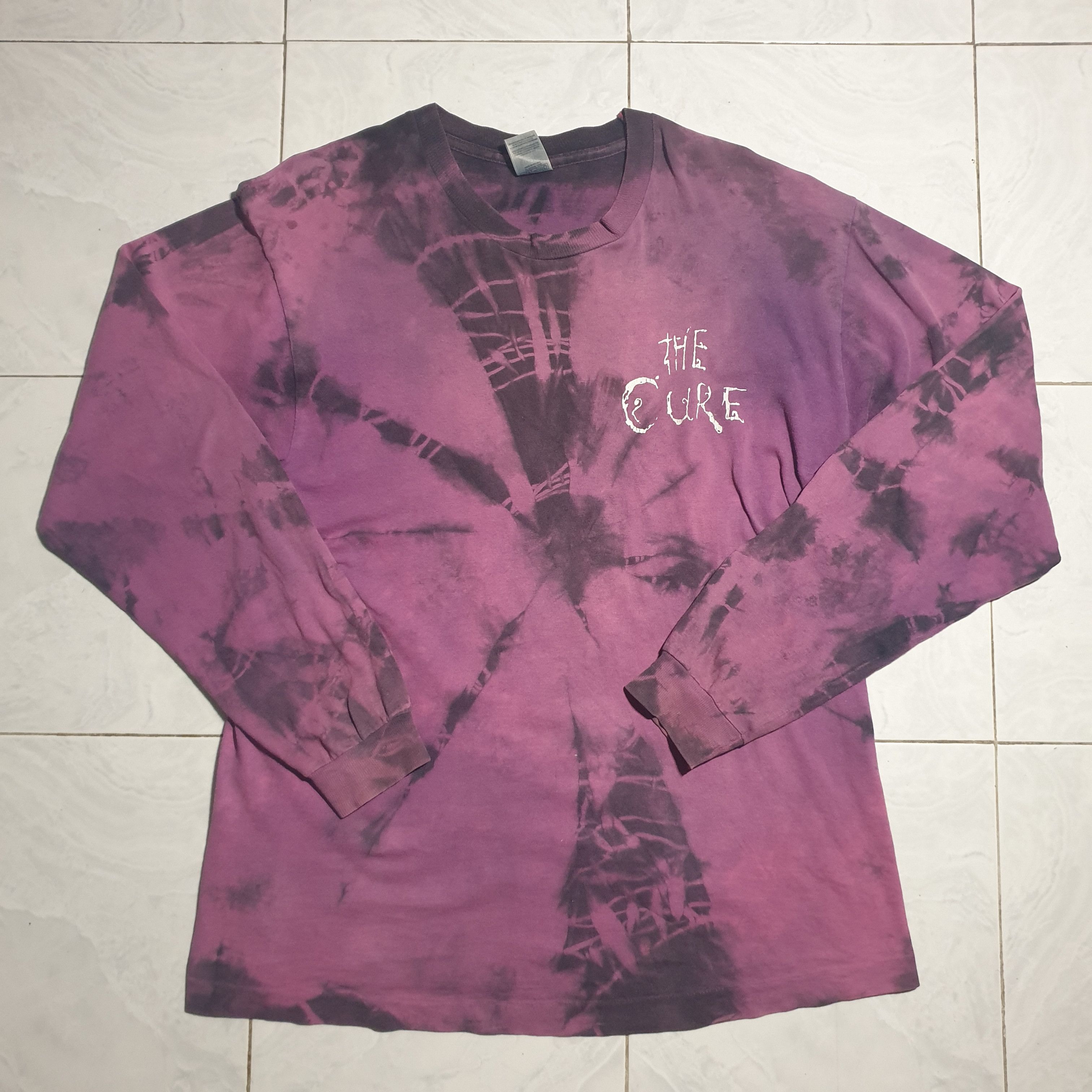 Vintage Vintage The Cure Boys Don't Cry Purple Tie Dye LS Tee Size US XL / EU 56 / 4 - 1 Thumbnail