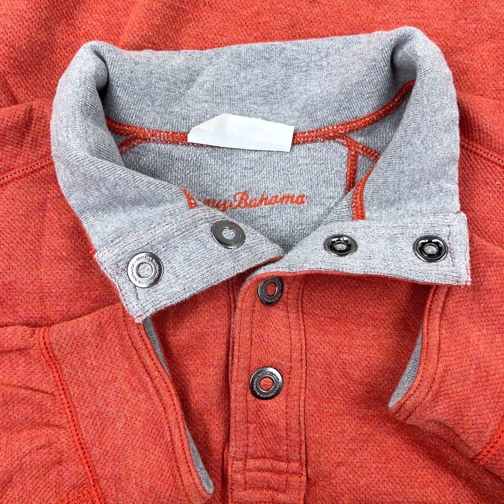 Tommy Bahama Tommy Bahama Sweater Men L Orange Gray Pullover 1/4 Zip Reversible Knit Size US L / EU 52-54 / 3 - 2 Thumbnail