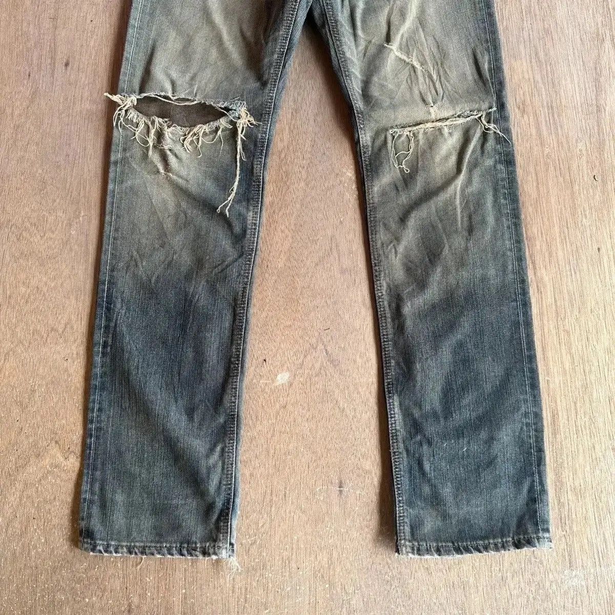 Vintage SICKS💥DISTRESSED DENIM VINTAGE EDWIN 503 JEANS MUDWASH PANT Size US 29 - 5 Thumbnail