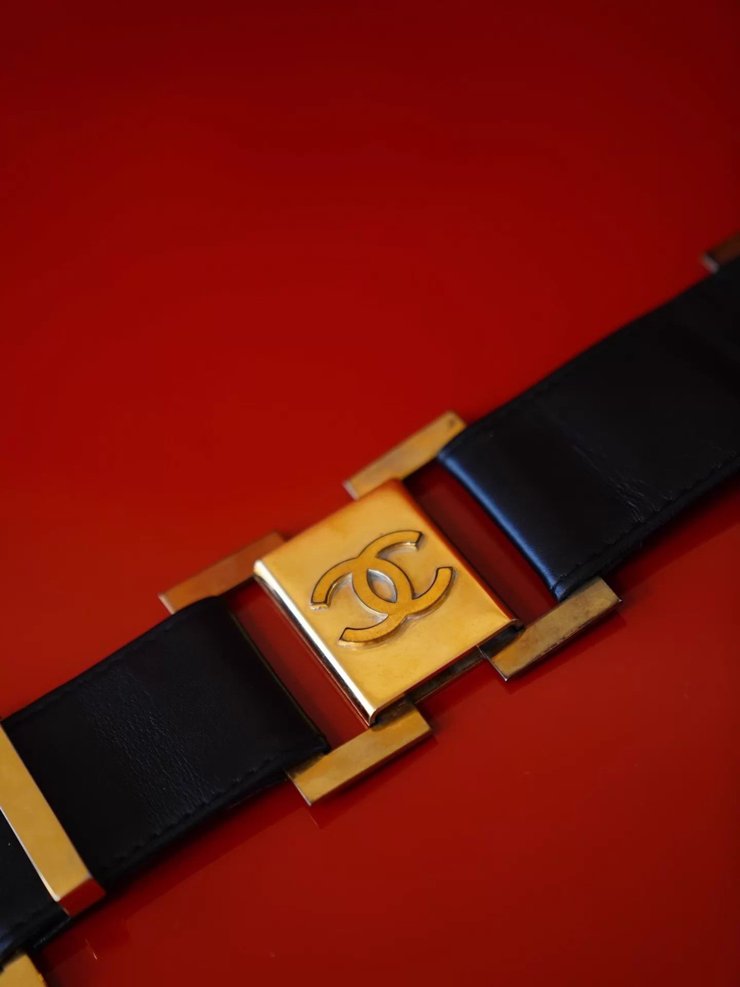 Chanel Chanel Vintage Navy Double C Square Buckle Belt Size ONE SIZE - 7 Thumbnail