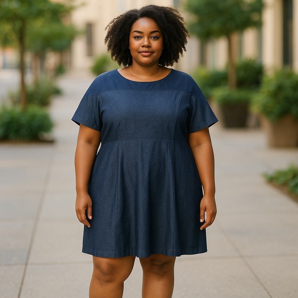 Tommy Hilfiger Tommy Hilfiger Blue Denim & Faux Suede Short Sleeve Dress 18 Size XXL / US 16-18 / IT 52-54 - 1 Preview