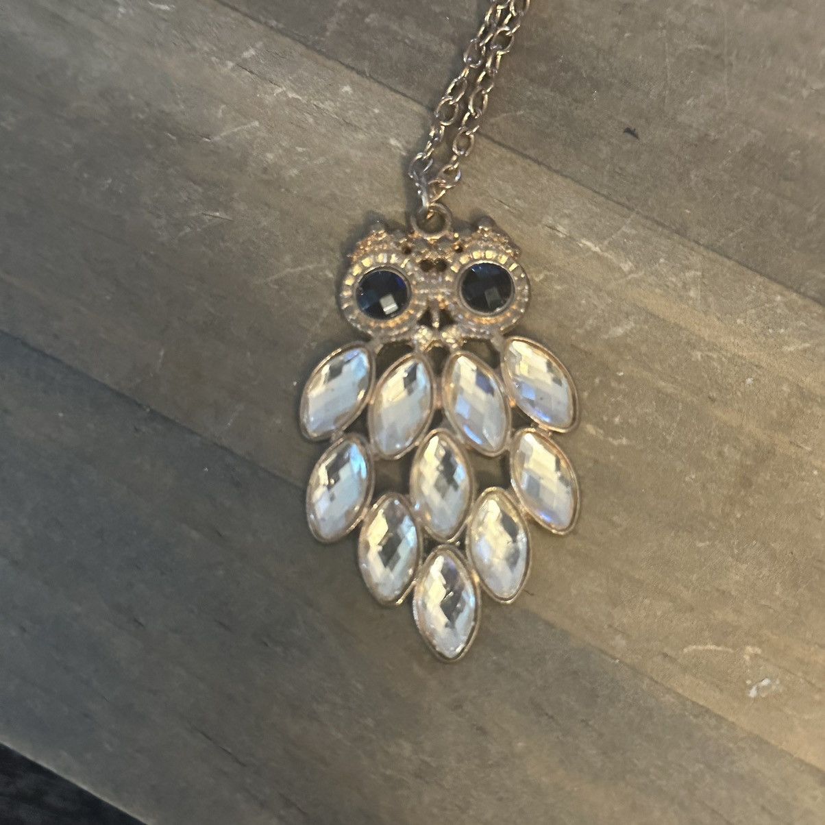 Vintage Vintage rhinestone owl pendant necklace Size ONE SIZE - 3 Thumbnail