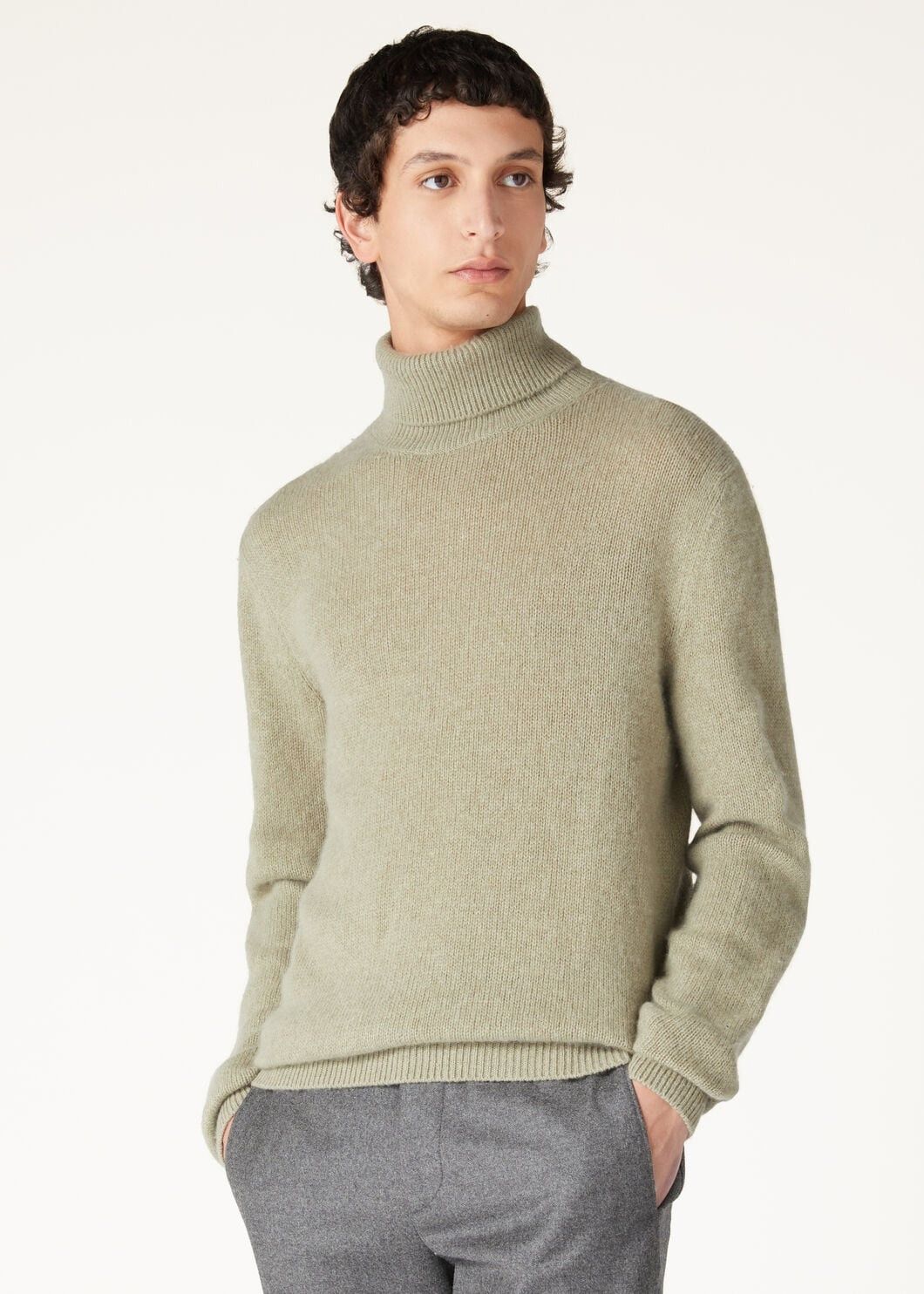 Loro Piana o1w1db10725 FAO6886 Fobello Turtleneck Sweater in Khaki Size US M / EU 48-50 / 2 - 4 Thumbnail