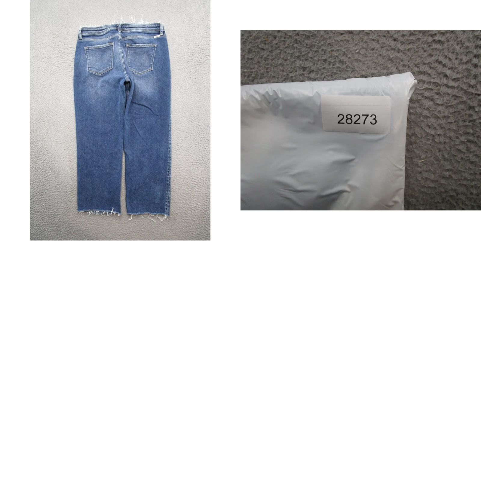 Vintage Kancan Maurices Cropped Ankle Blue Stretch Denim Jeans Size 29 Frayed Distress Womens XS-29? Size 29" - 9 Thumbnail