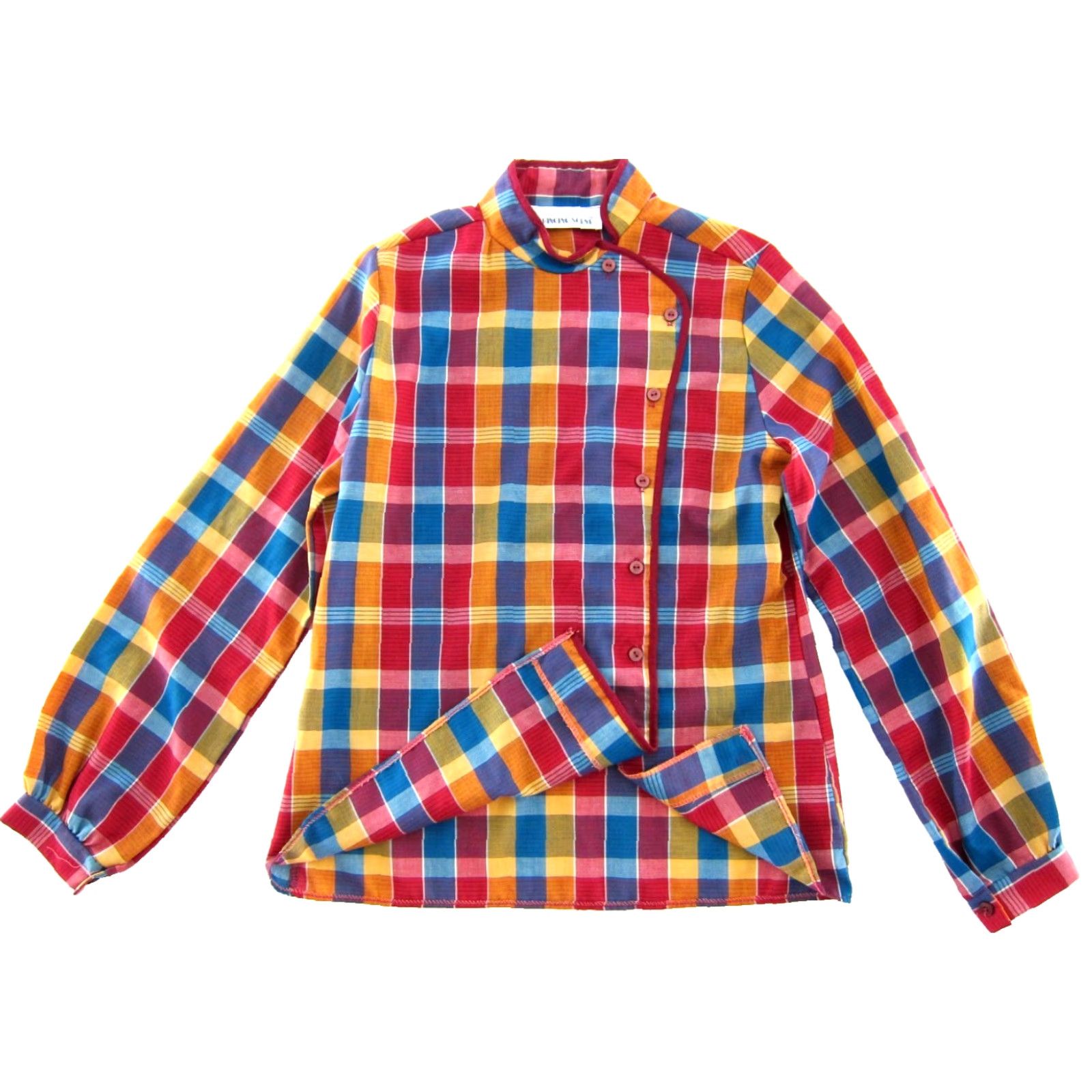 Vintage VINTAGE Changing Scene Blouse Shirt XS Women Plaid Long Sleeve Button Up Red Spring Summer Fall Vintage Size XS / US 0-2 / IT 36-38 - 5 Thumbnail