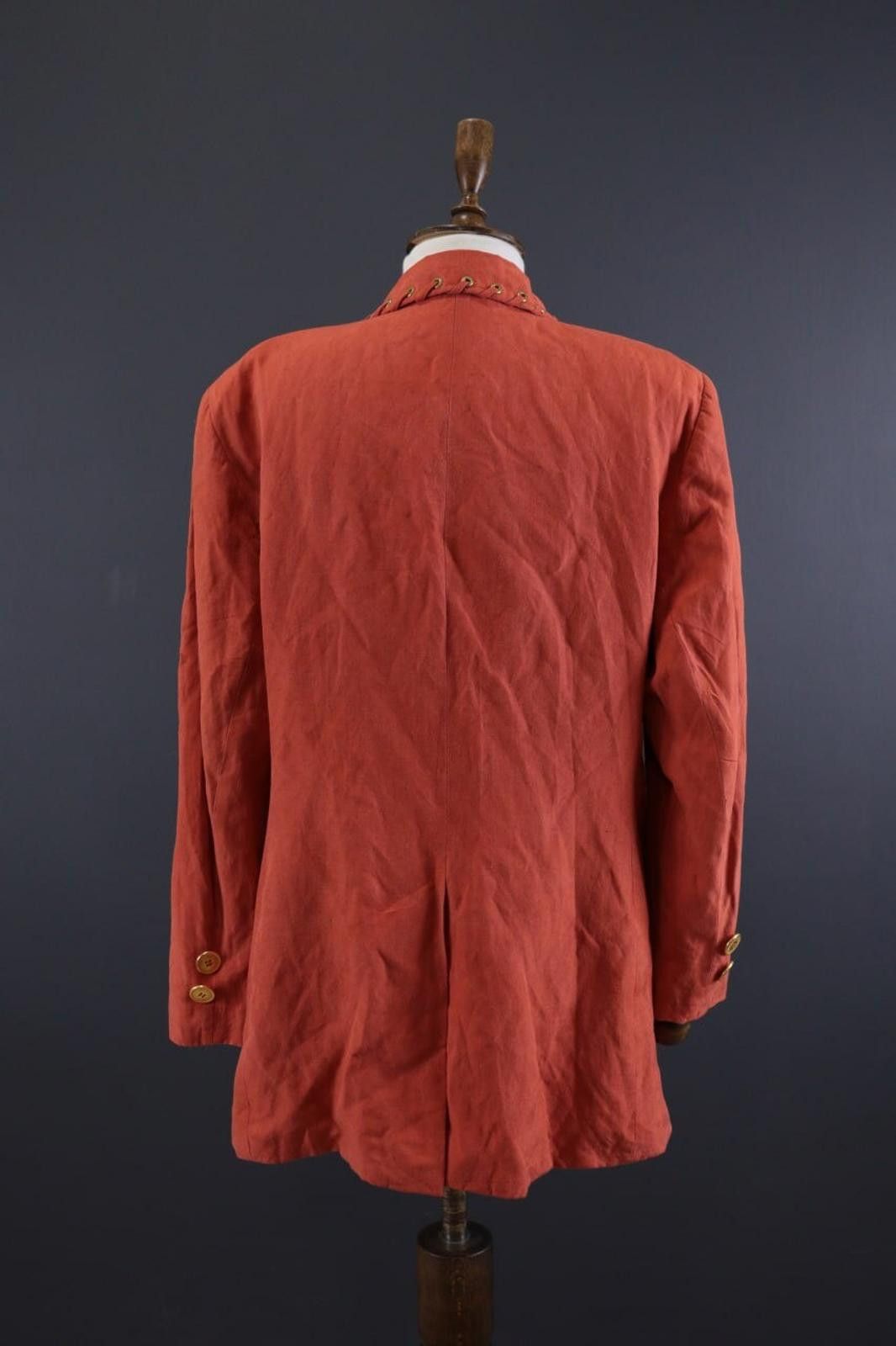 Christian Dior Monsieur Mondi Silk Linen Red Single Breasted Trench Coat Size 44 Size M / US 6-8 / IT 42-44 - 8 Thumbnail