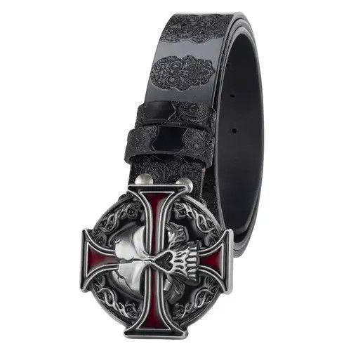 Other Skull Leather Belt Size ONE SIZE - 1 Thumbnail