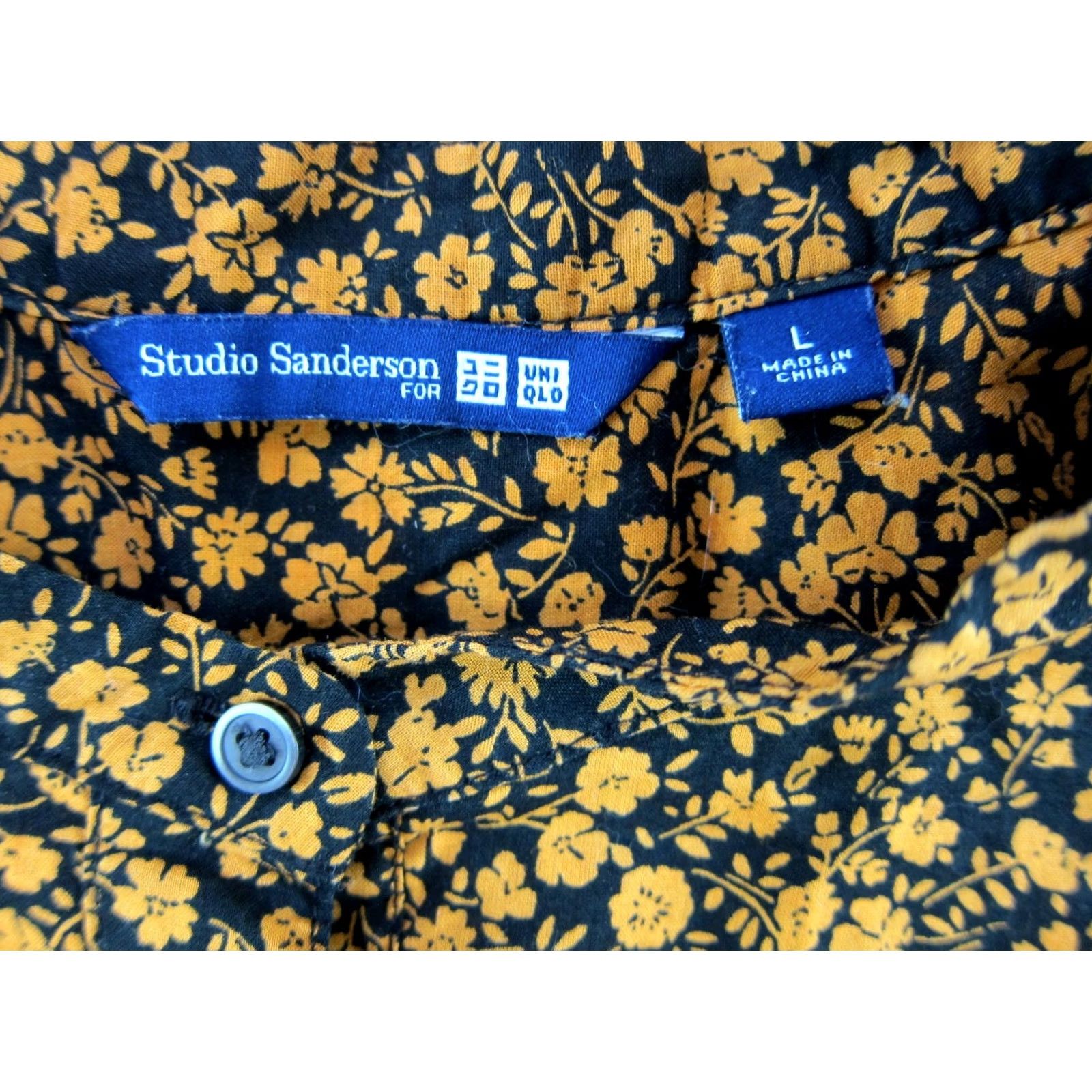 Uniqlo Uniqlo Blouse Long Sleeve Floral Button Down 100% Cotton Orange Large Women's Shirt Size L / US 10 / IT 46 - 3 Thumbnail