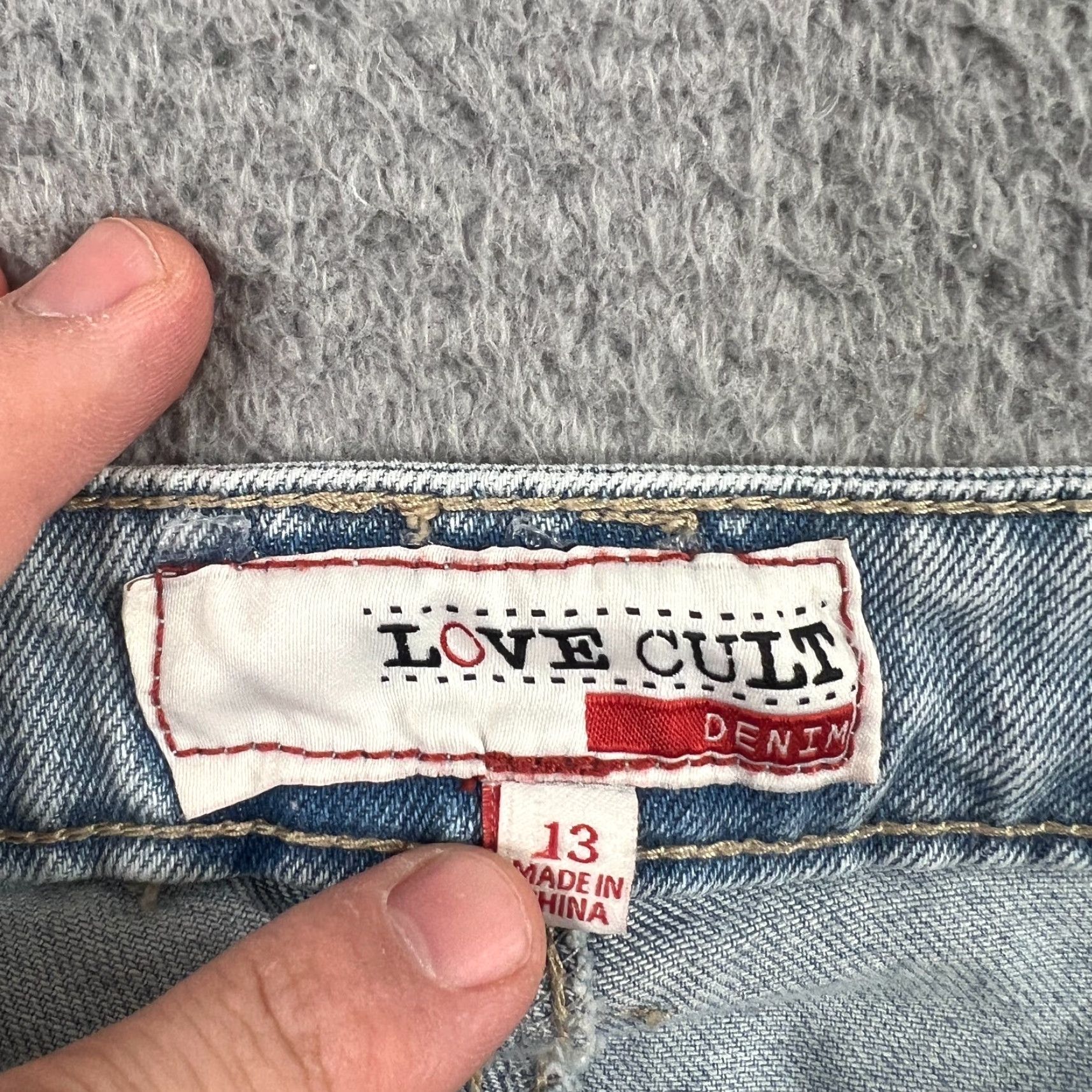 Vintage Love Cult Cargo Jeans Size 13 High Rise Wide-Leg Baggy Blue Y2K Womens Size 34" / US 12 / IT 48 - 6 Thumbnail