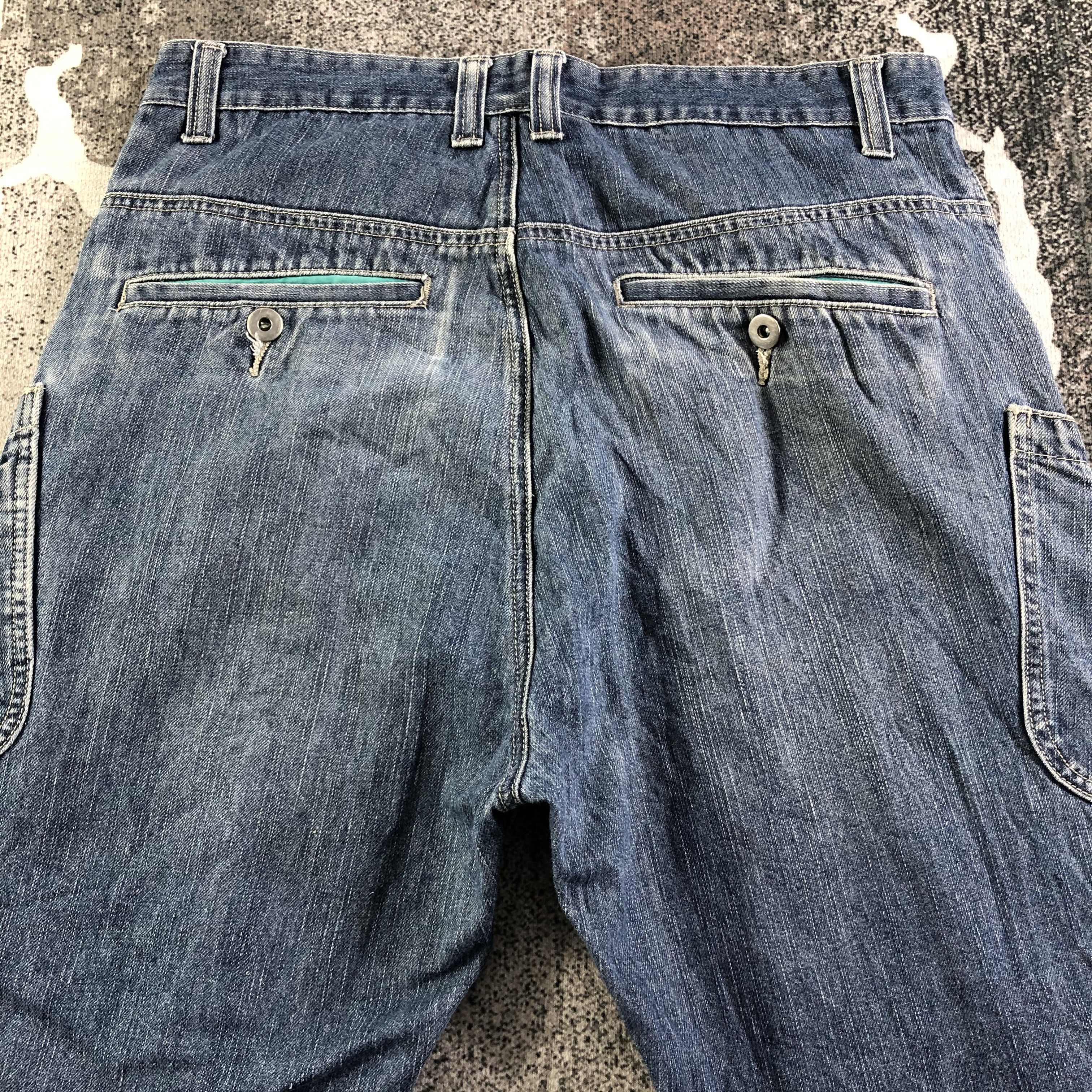 Japanese Brand Jungle Storm Cargo Jeans Faded Blue KJ2915 Size US 32 / EU 48 - 4 Thumbnail