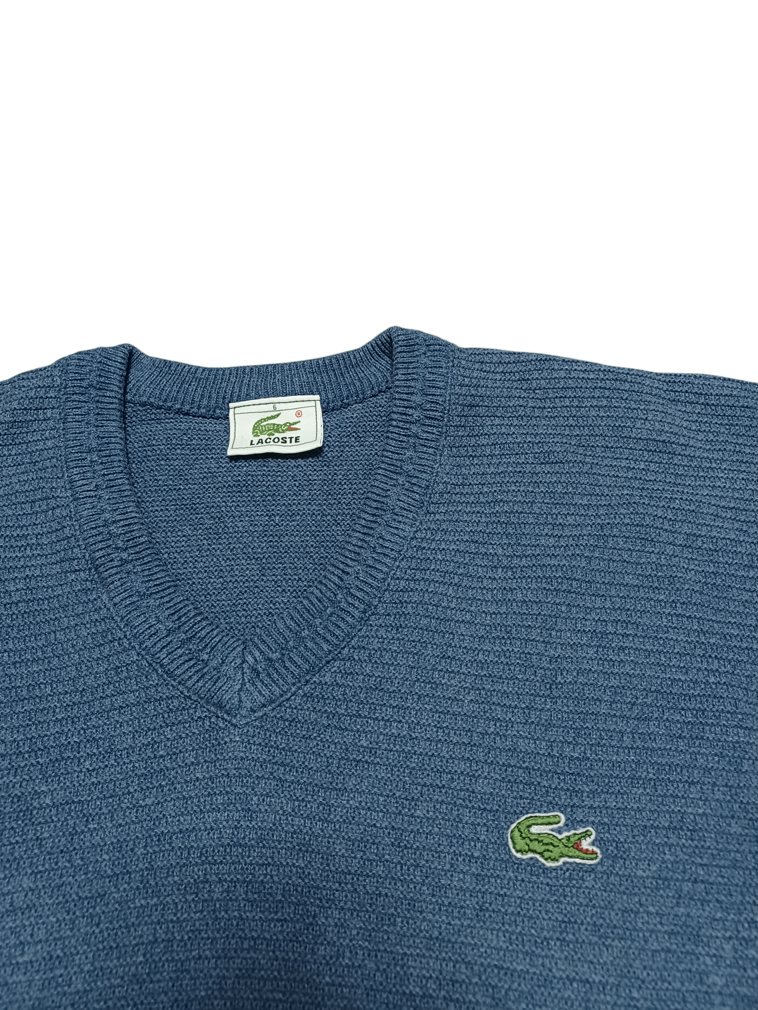Lacoste LACOSTE VINTAGE V-NECK KNIT SWEATER MADE IN FRANCE OLDMONEY Size US L / EU 52-54 / 3 - 2 Thumbnail