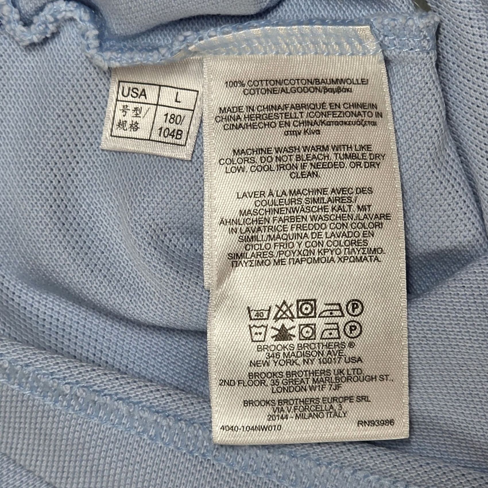 Brooks Brothers Brooks Brothers Polo Short Sleeve Blue Mens L Performance Slim Golden Fleece Polo Size US L / EU 52-54 / 3 - 7 Thumbnail