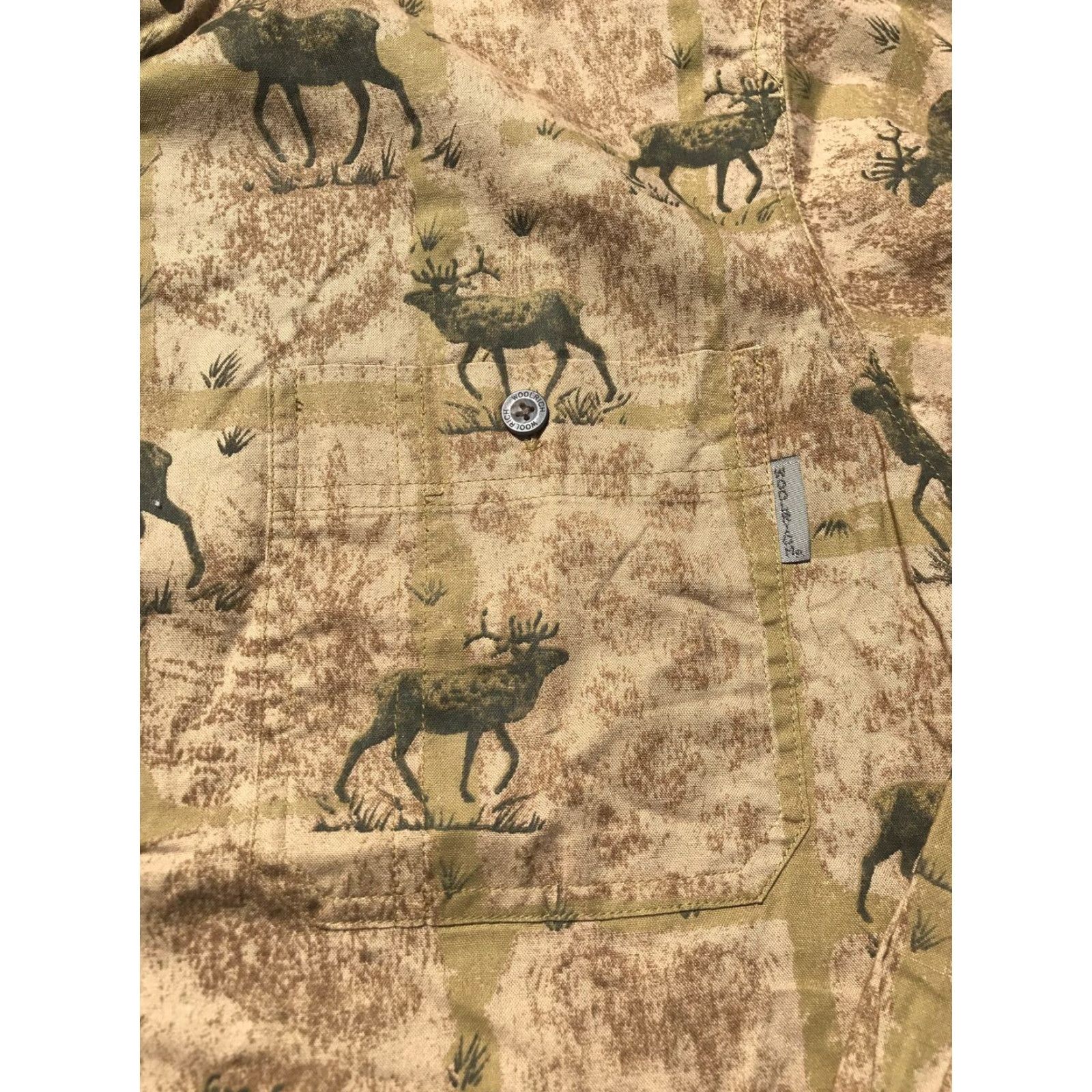Vintage VINTAGE Woolrich Men's Flannel Shirt 90s Animal Print Deer Moose Brown Size M Cotton Blend Size US M / EU 48-50 / 2 - 4 Thumbnail