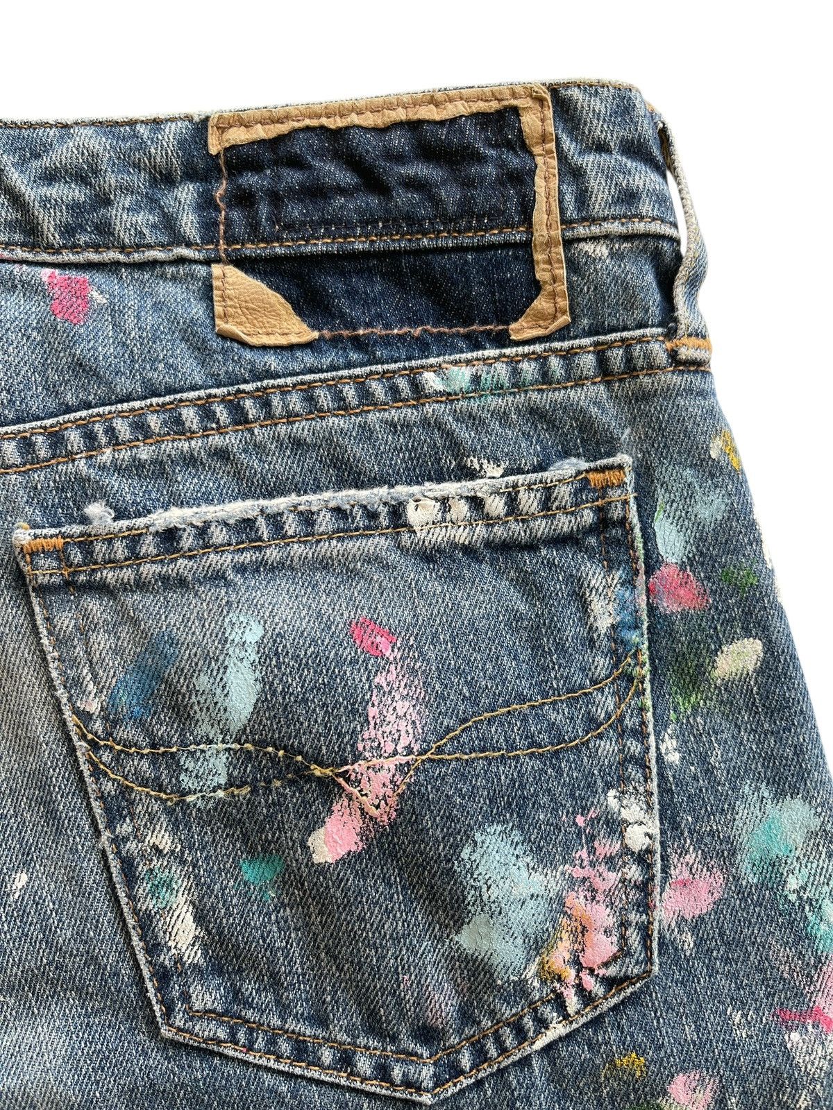 Polo Ralph Lauren Polo RL Paint Splatter Distressed Astor Slim Boyfriend Denim Size 28" / US 6 / IT 42 - 12 Thumbnail