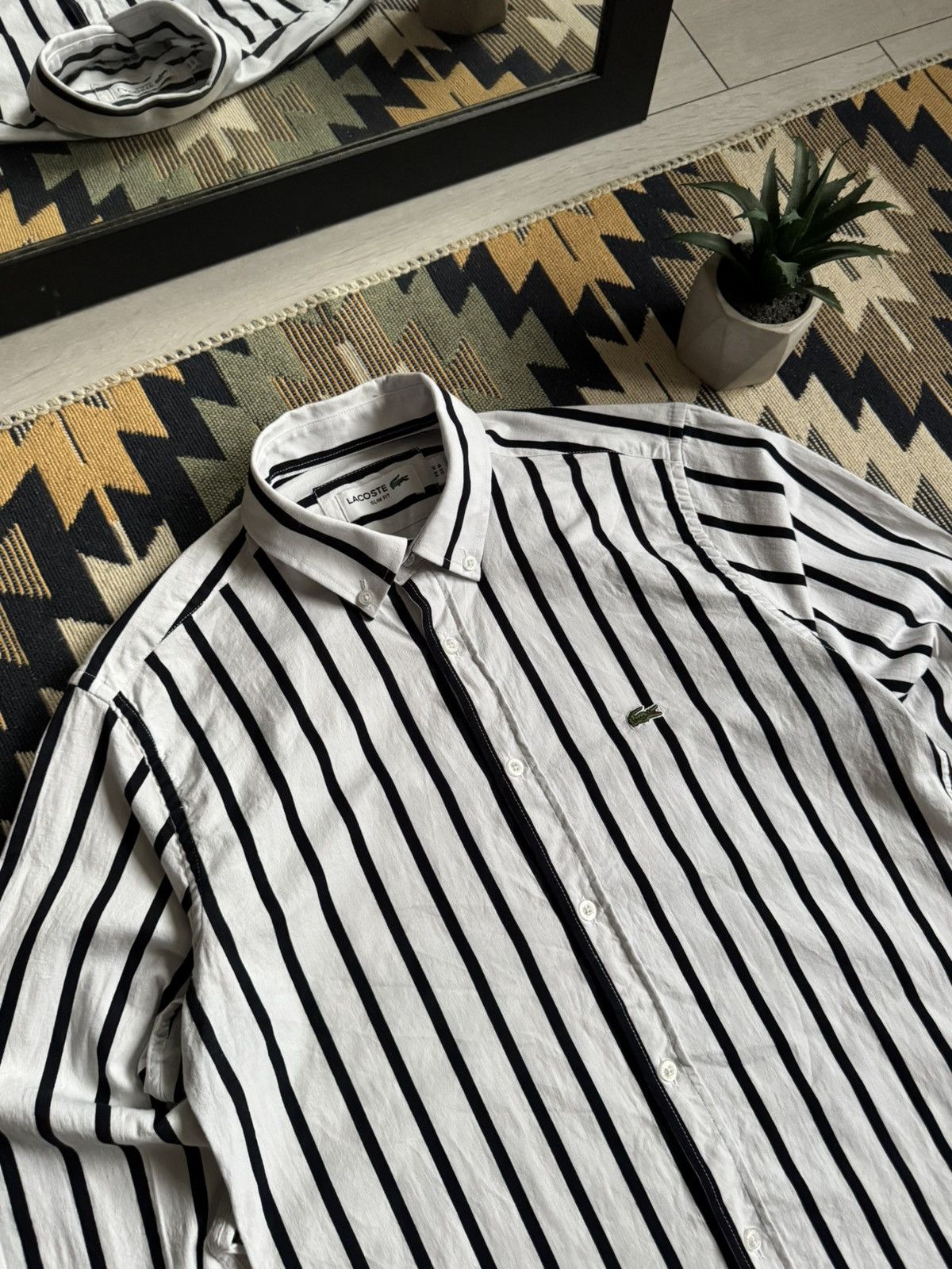 Lacoste Lacoste Stripped Button Up Shirt Size US M / EU 48-50 / 2 - 4 Thumbnail