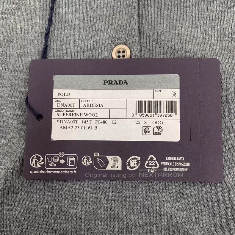 Prada Prada 23 gray wool lapel single-breasted long-sleeved knit Size XS / US 0-2 / IT 36-38 - 7 Thumbnail