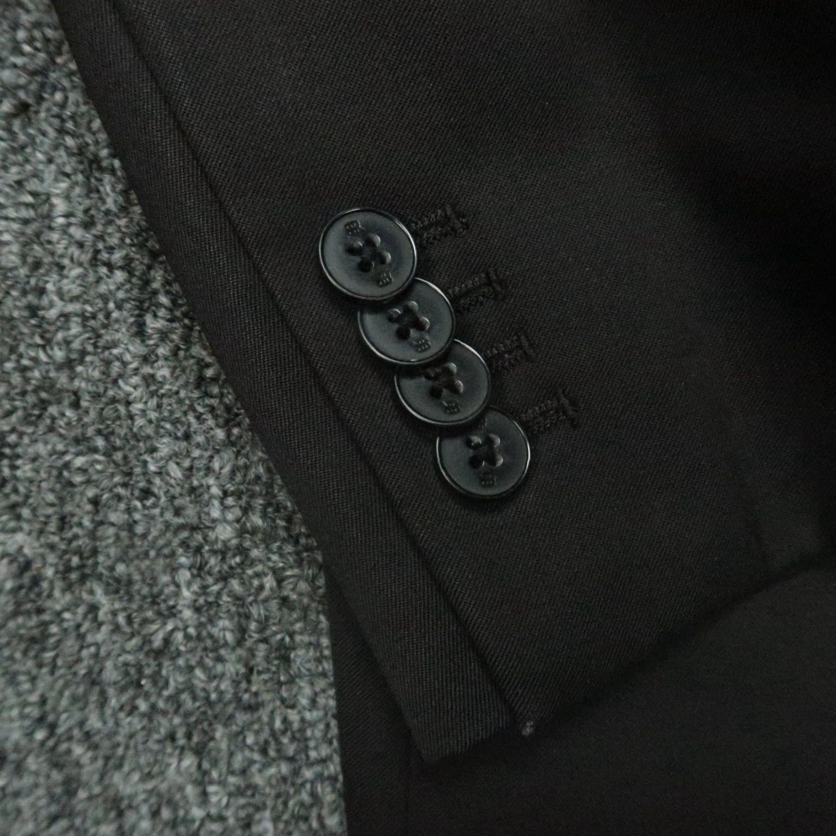 Banana Republic Banana Republic Blazer Mens Black 42L Wool Single-Breasted 2 Piece Notch Lapel Jacket Coat Dress Smart Casual Wedding 42 Mens Regular Wool Blazer Size 42R - 7 Thumbnail