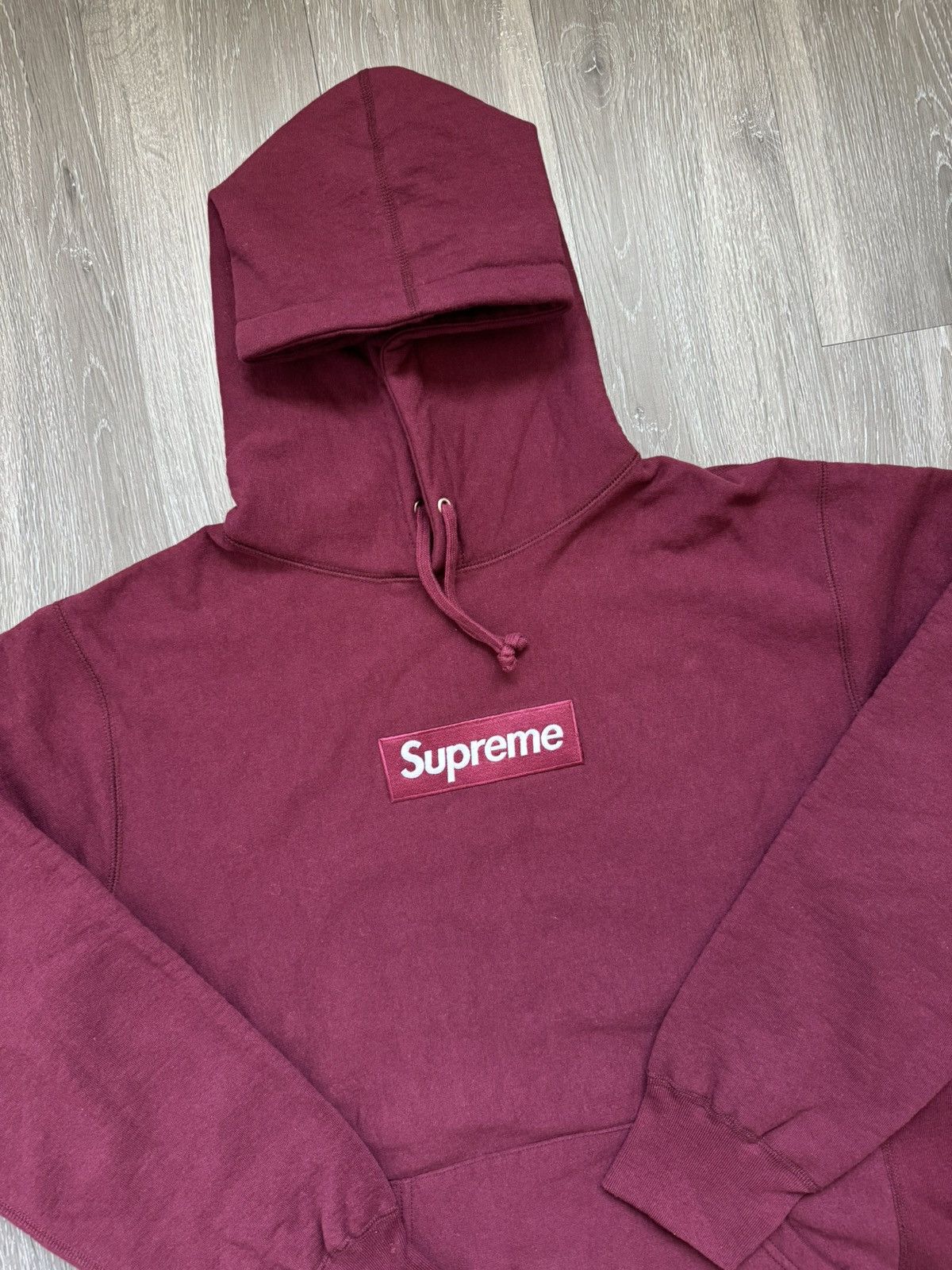 Supreme Supreme Burgundy Box Logo Hoodie 2011 | Grailed