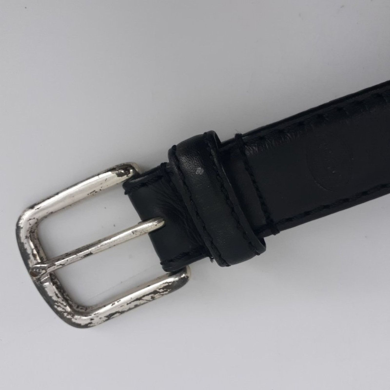 Fossil Vintage Fossil Men's Black Genuine Leather Dress Belt 44 Size 44 - 4 Thumbnail