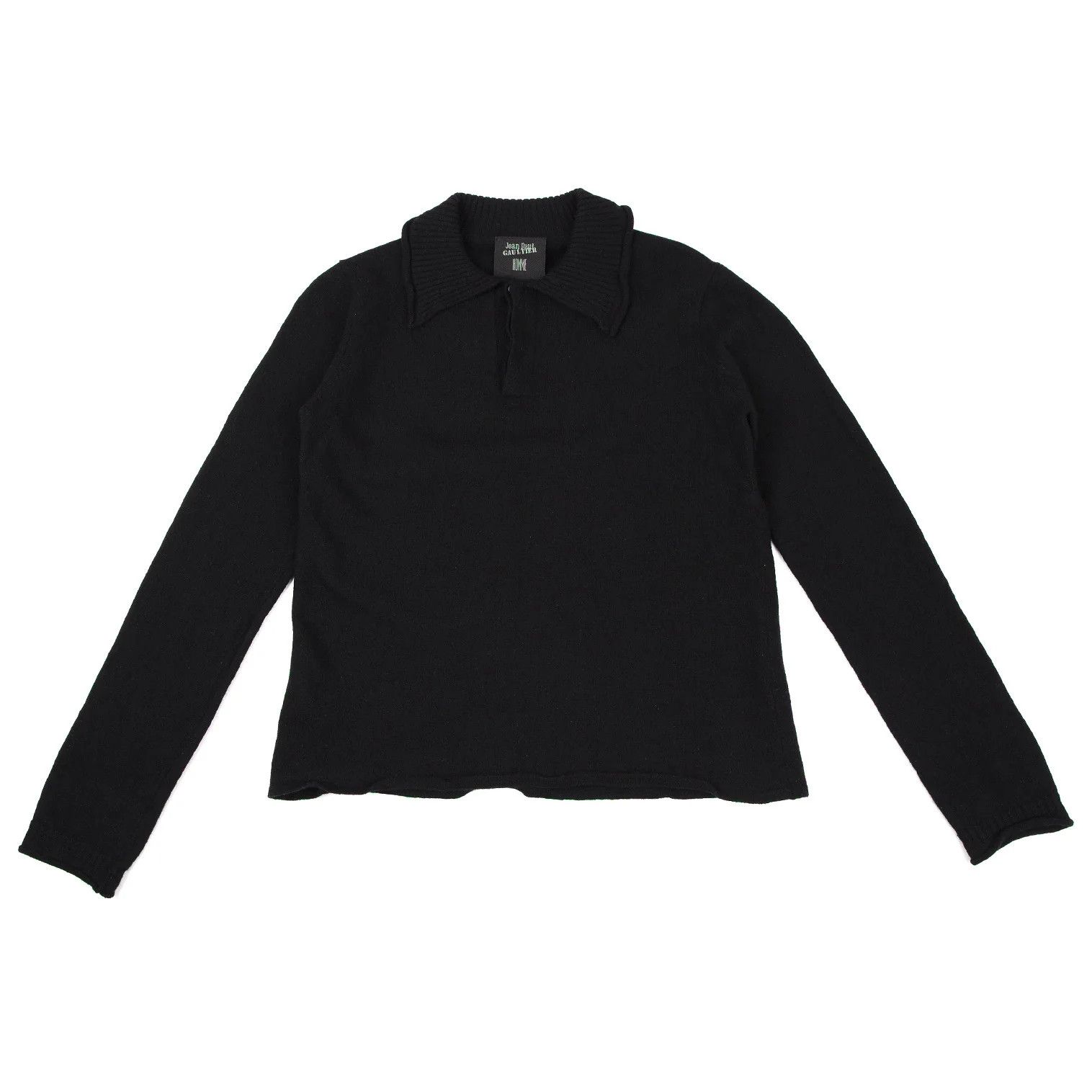 Jean Paul Gaultier Wool Collared Knit Sweater Black Size 48 Size US M / EU 48-50 / 2 - 1 Thumbnail