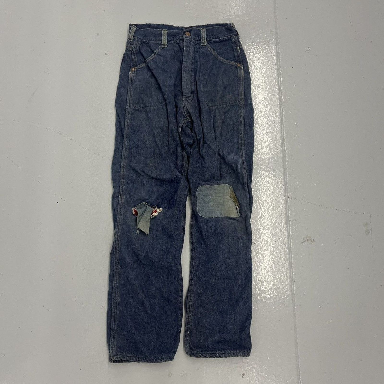 Other Vintage 60s Roy Rogers Dark Lined Workwear Jeans 24x26 Size 24" / US 00 / IT 34 - 1 Thumbnail