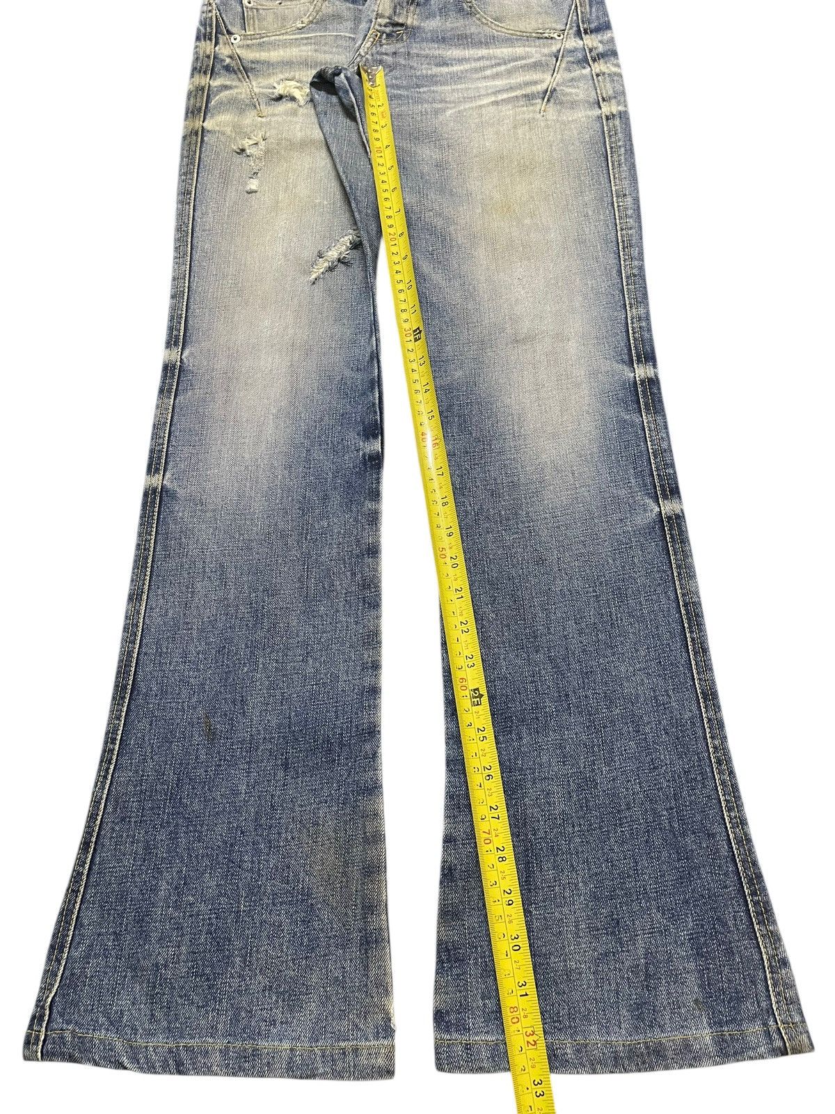 If Six Was Nine Vintage Japanese Brand Faded Wash Style Distress Flare Jeans Size US 30 / EU 46 - 13 Thumbnail
