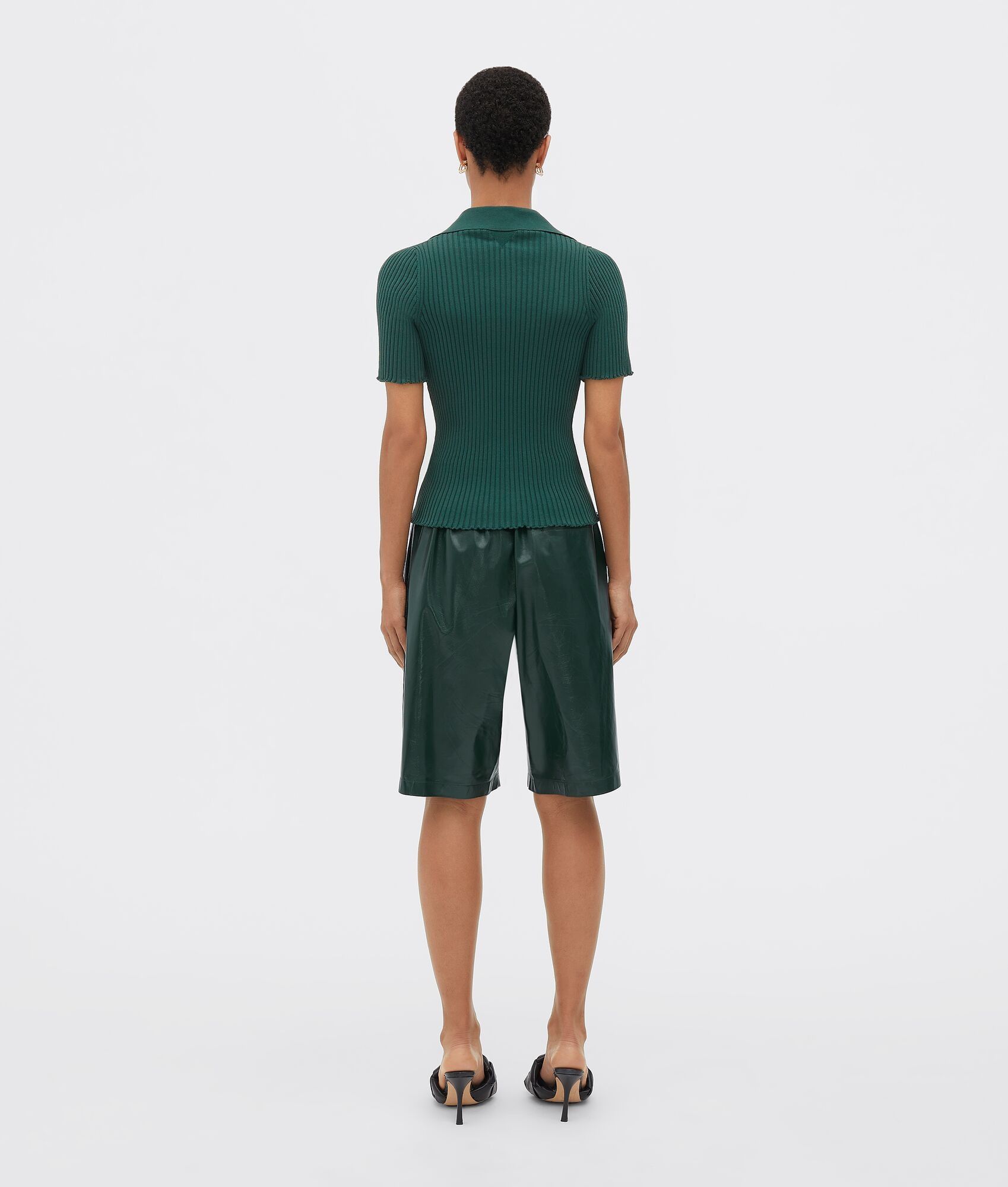 Bottega Veneta o1bcso1str0225 Polo Shirt in Green Size M / US 6-8 / IT 42-44 - 3 Thumbnail