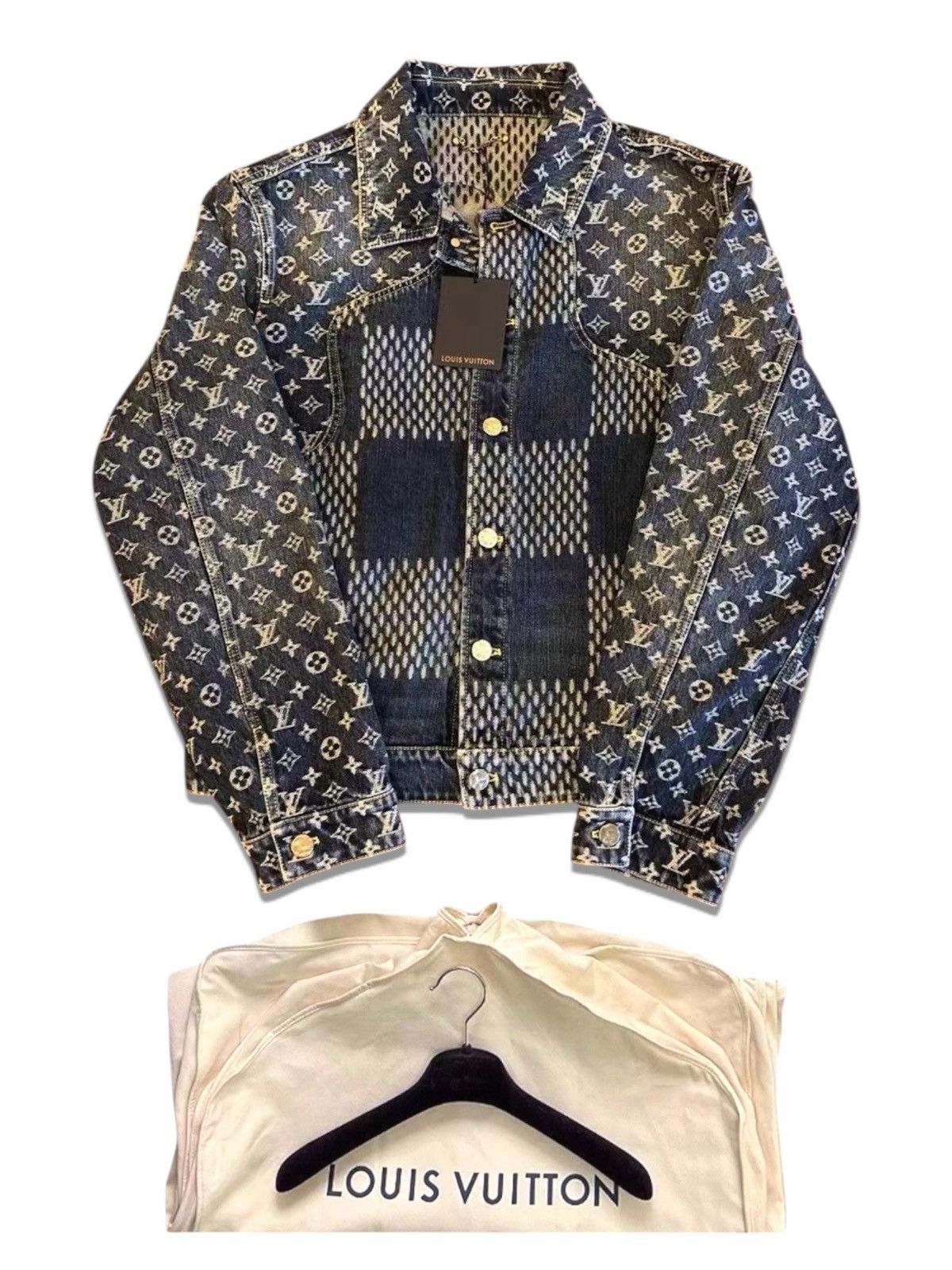 Louis Vuitton × Nigo Louis Vuitton x Nigo 48 Patchwork Monogram Denim Jacket Blue Size US M / EU 48-50 / 2 - 1 Thumbnail
