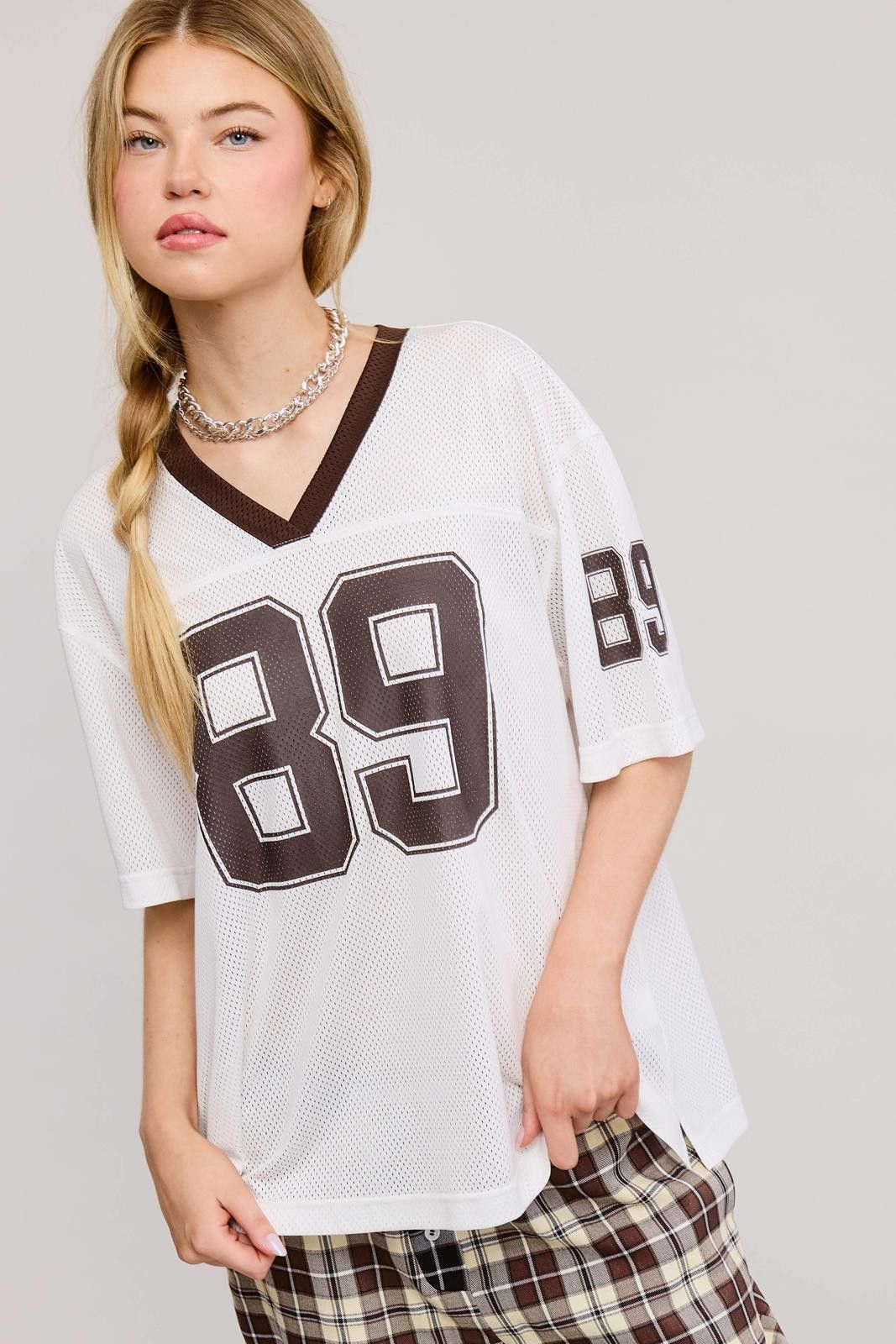 Other V Neck Sporty Jersey Shirt Top With Printed 89 Size S / US 4 / IT 40 - 8 Thumbnail