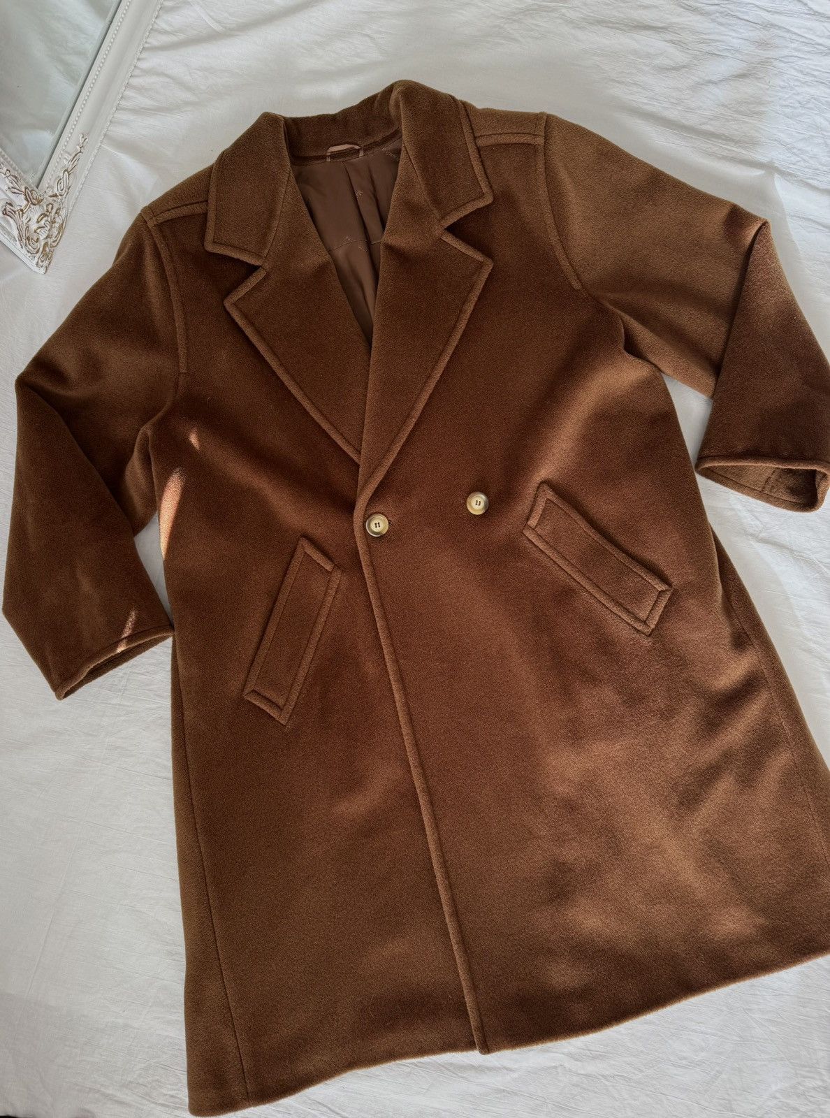 Max Mara Max Mara Brown Vintage Wool Coat Classic 40 L 8 Size L / US 10 / IT 46 - 6 Thumbnail