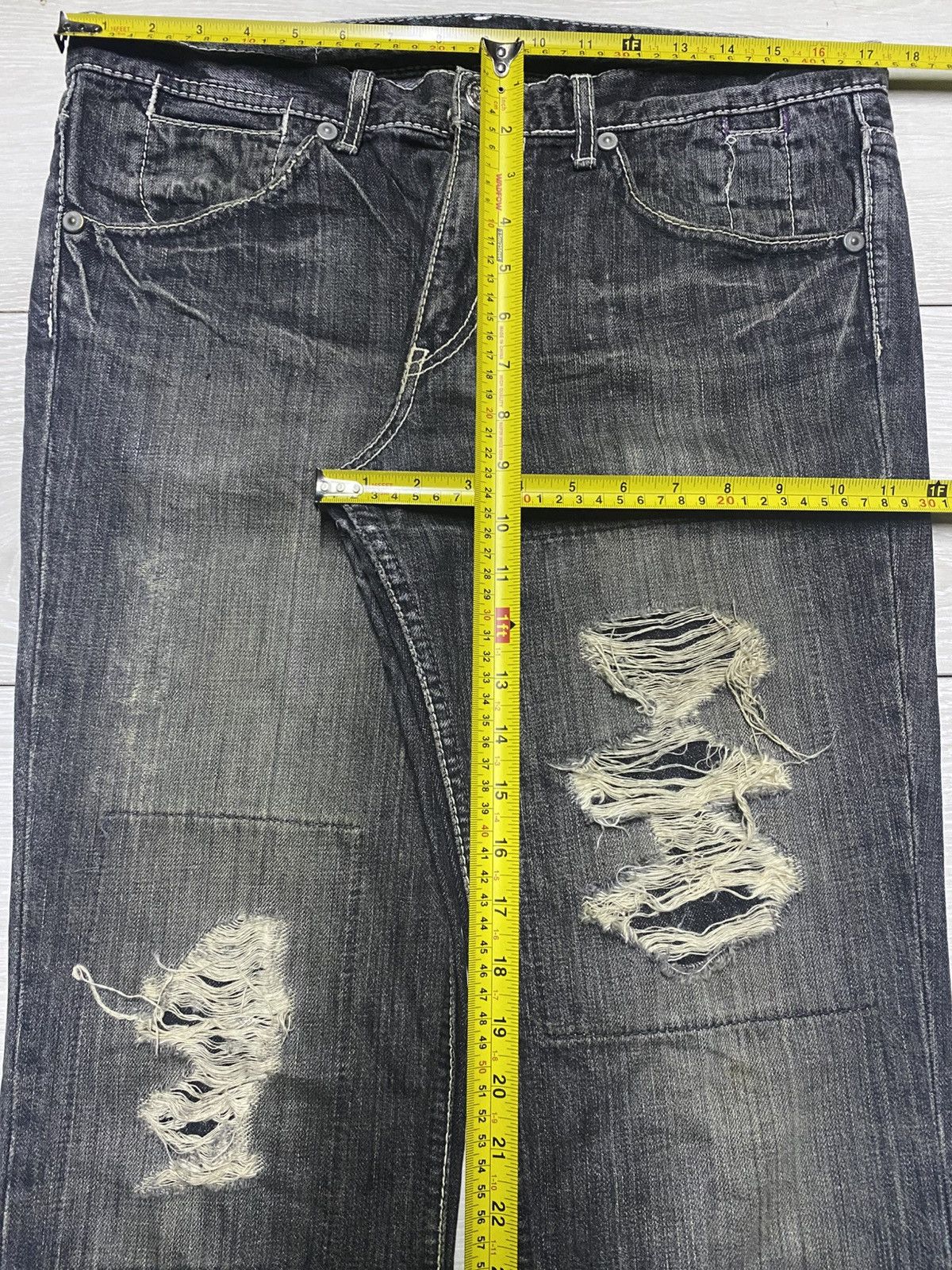 If Six Was Nine Vintage Japanese Brand On Board Patches Bootcut Flare Jeans Size US 34 / EU 50 - 19 Thumbnail