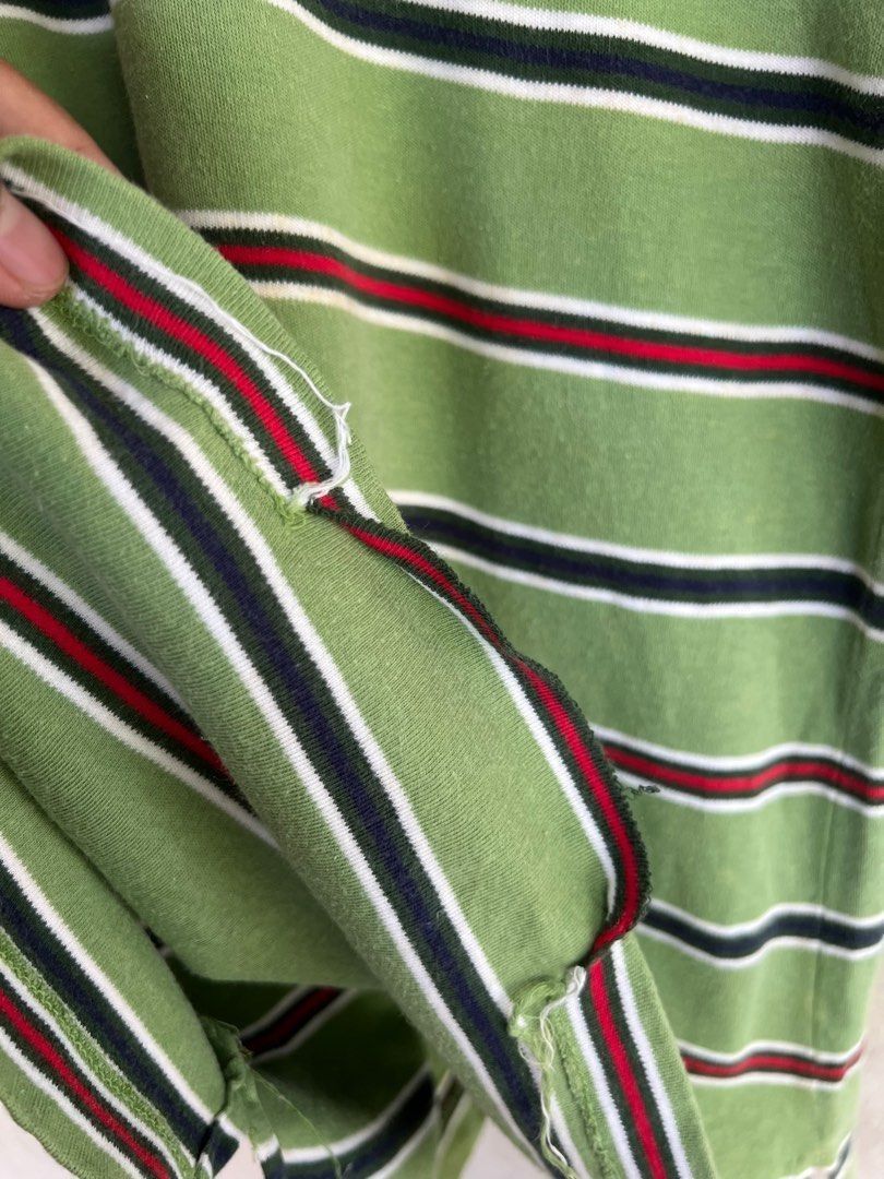 Yves Saint Laurent Vintage YvesSaintLaurent Striped Design Collar Tshirt Size US L / EU 52-54 / 3 - 5 Thumbnail