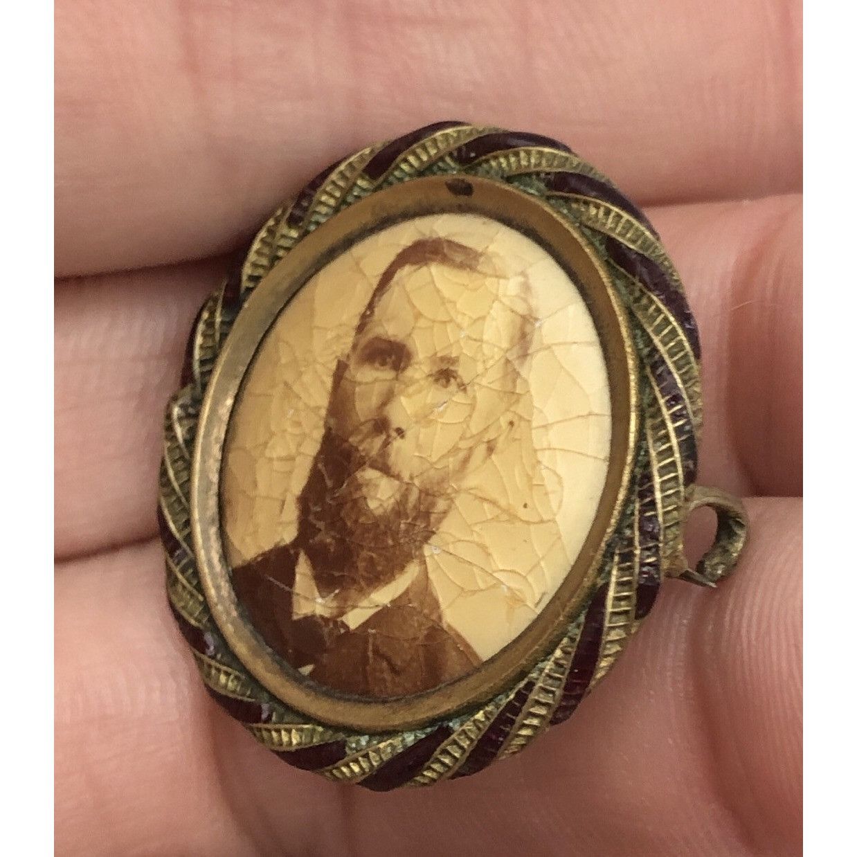 Other Antique Victorian Mourning Jewelry Tin Type Picture Photo En Size ONE SIZE - 5 Thumbnail