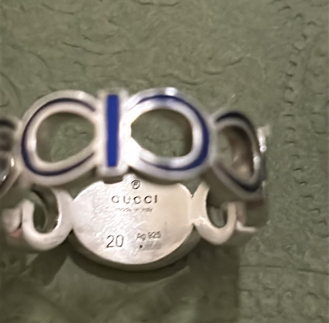 Gucci Gucci Unisex Sterling Silver Interlocking GG Logo Ring Size ONE SIZE - 4 Thumbnail