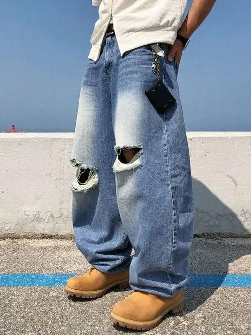 Jean Washed Y2K ripped 90s denim jeans Size US 30 / EU 46 - 4 Thumbnail