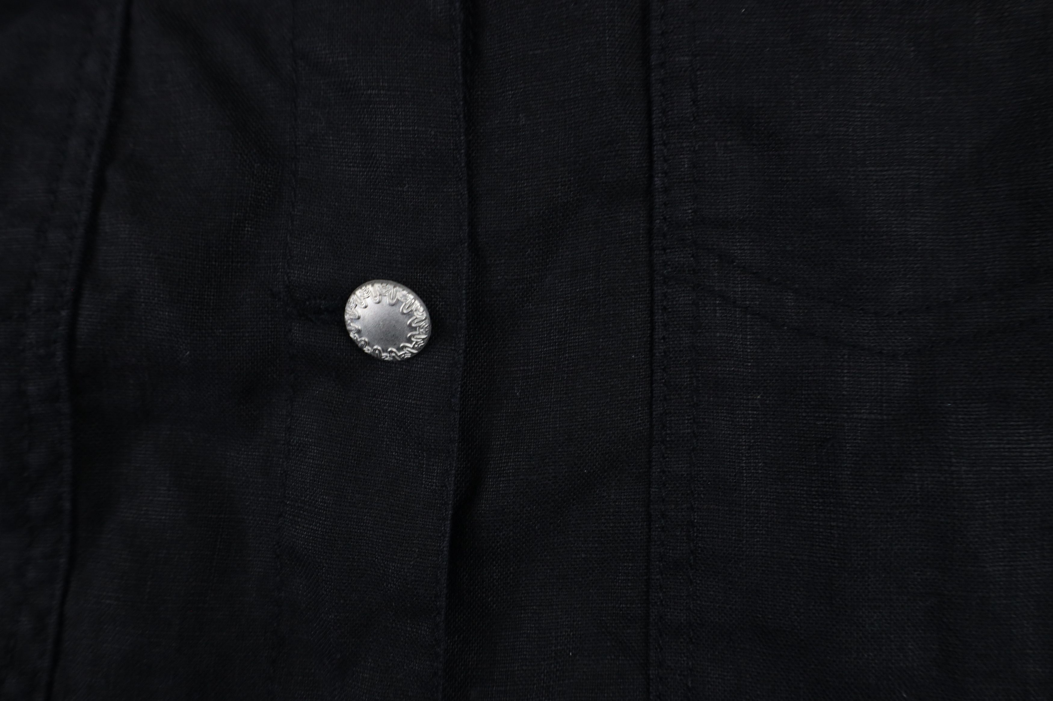 Vintage Lucy & Laurel Linen Full Button Trucker Jacket Black Size XL / US 12-14 / IT 48-50 - 6 Thumbnail