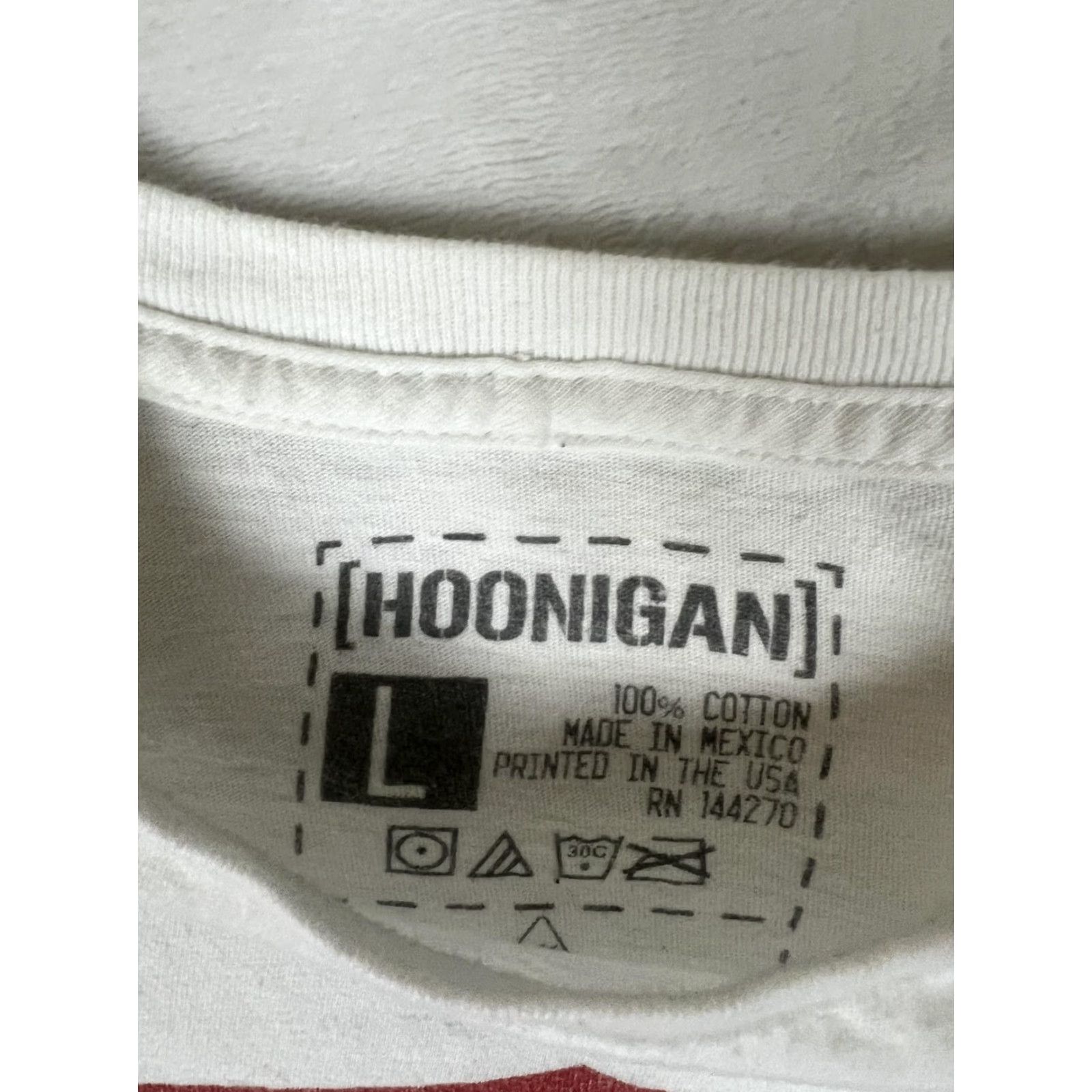 Vintage Hoonigan T-Shirt Mens Large White Graphic Tee Official Tire Slayer Drift Racing Shirt Size US L / EU 52-54 / 3 - 4 Thumbnail