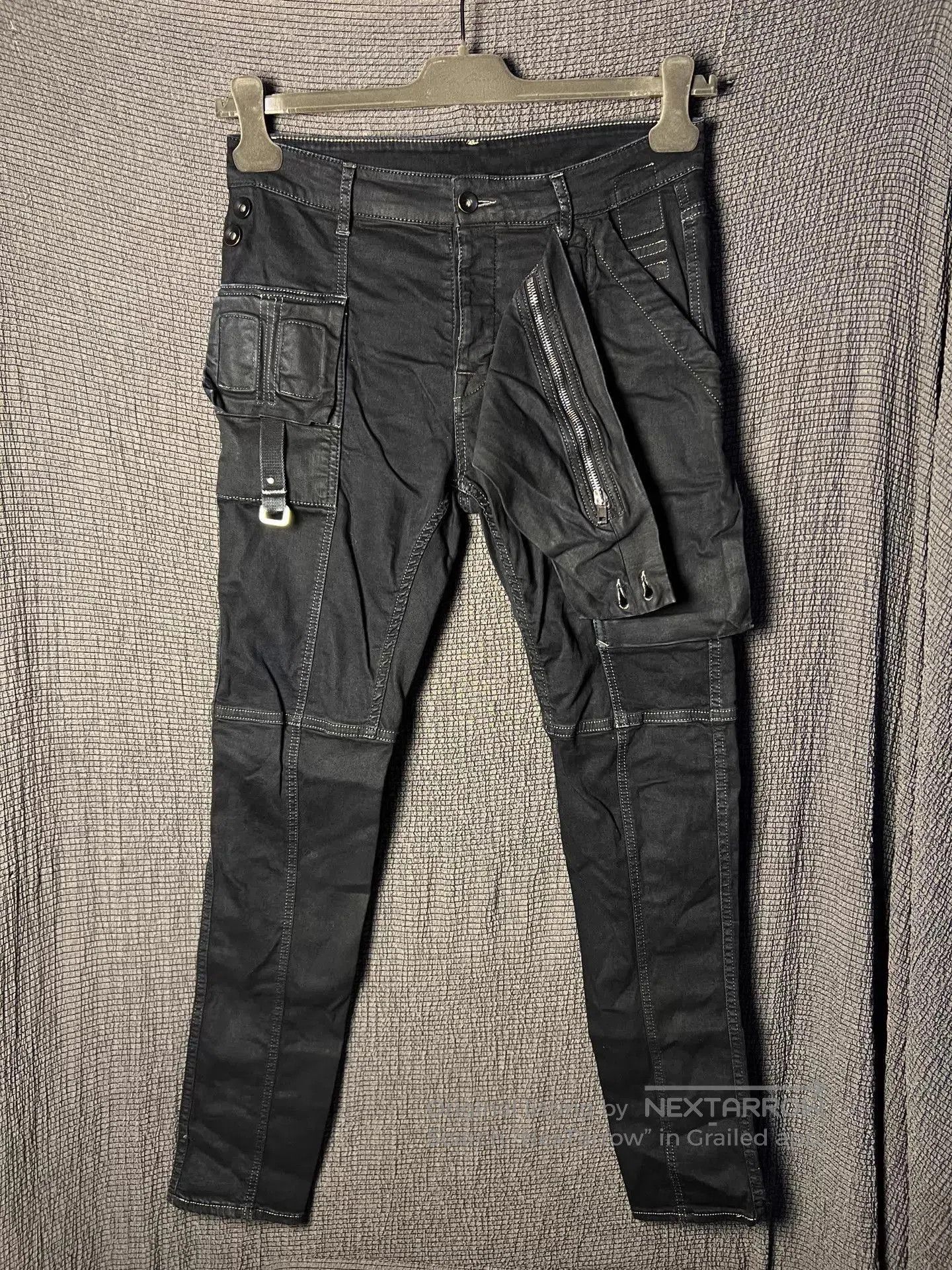 Rick Owens Black Cargo Utility Pants Size 30. Size US 30 / EU 46 - 3 Thumbnail