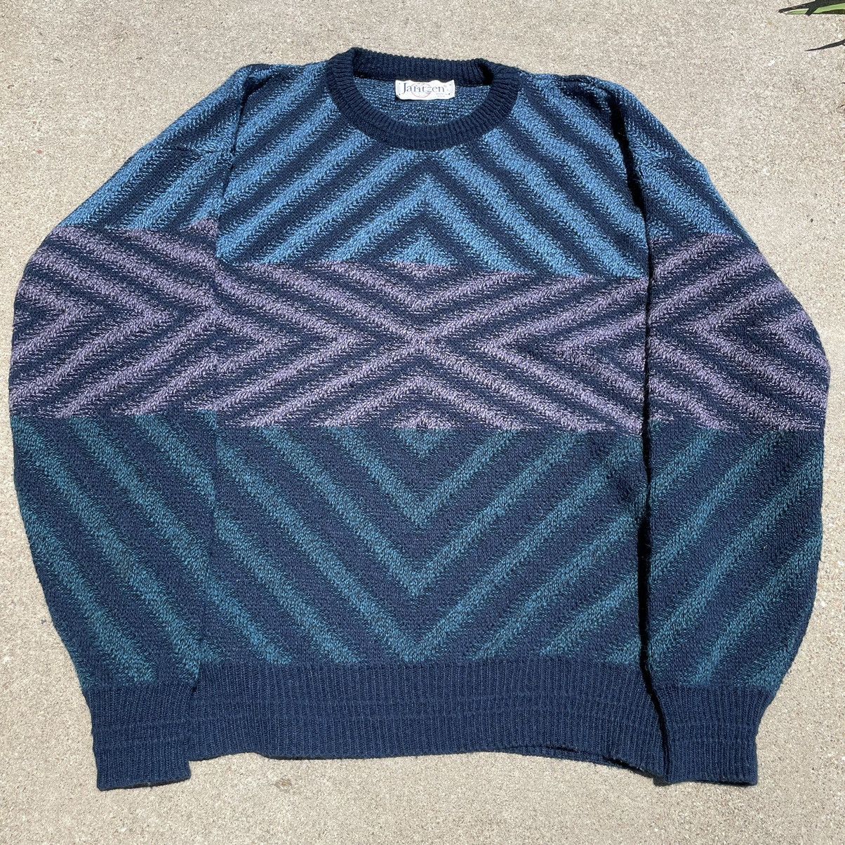 Jantzen × Vintage Vintage 90s Jantzen Abstract Knit Sweater L Size US L / EU 52-54 / 3 - 1 Thumbnail