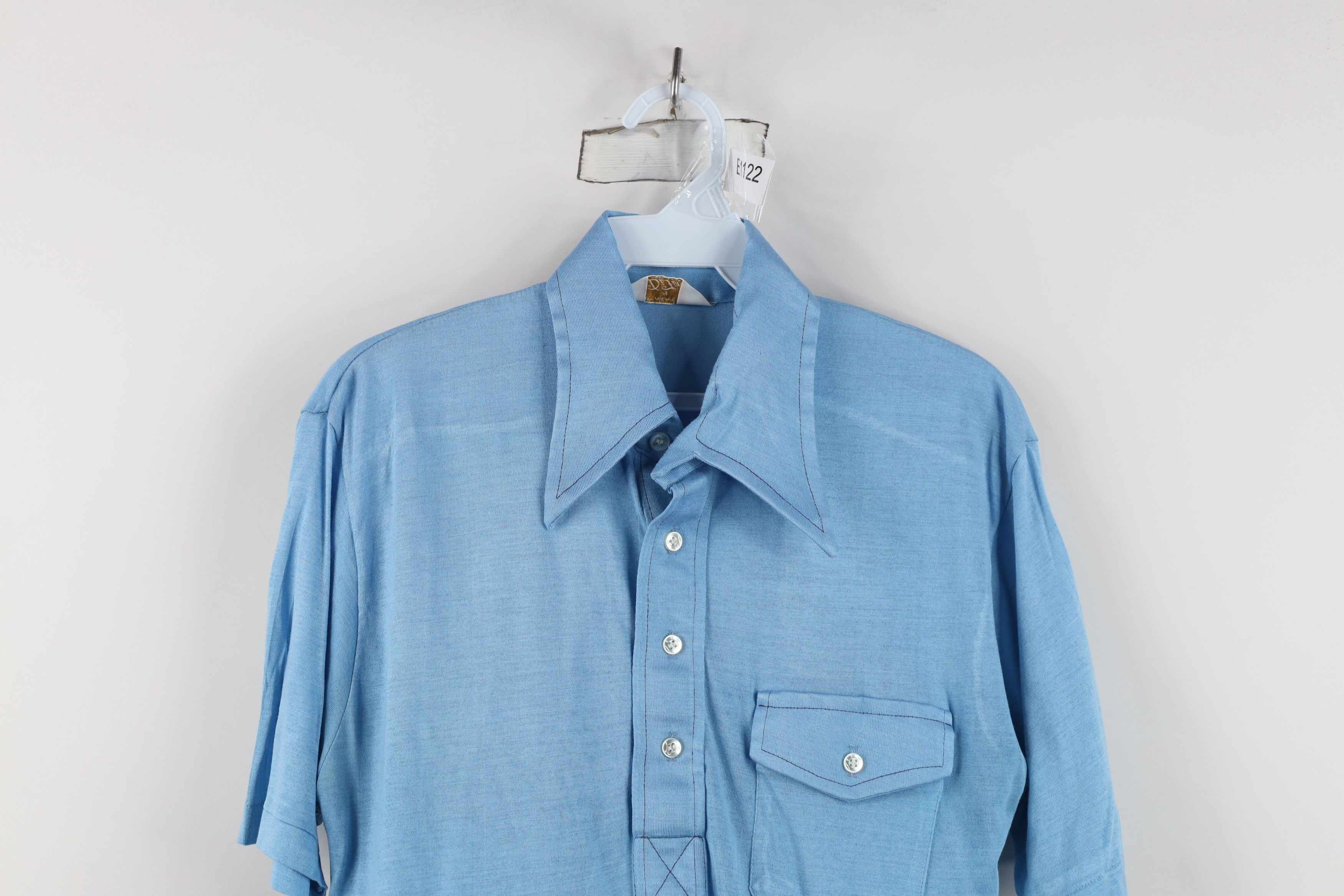 Vintage Vintage 60s 70s Streetwear Knit Collared Polo Shirt Blue USA Size US S / EU 44-46 / 1 - 2 Thumbnail