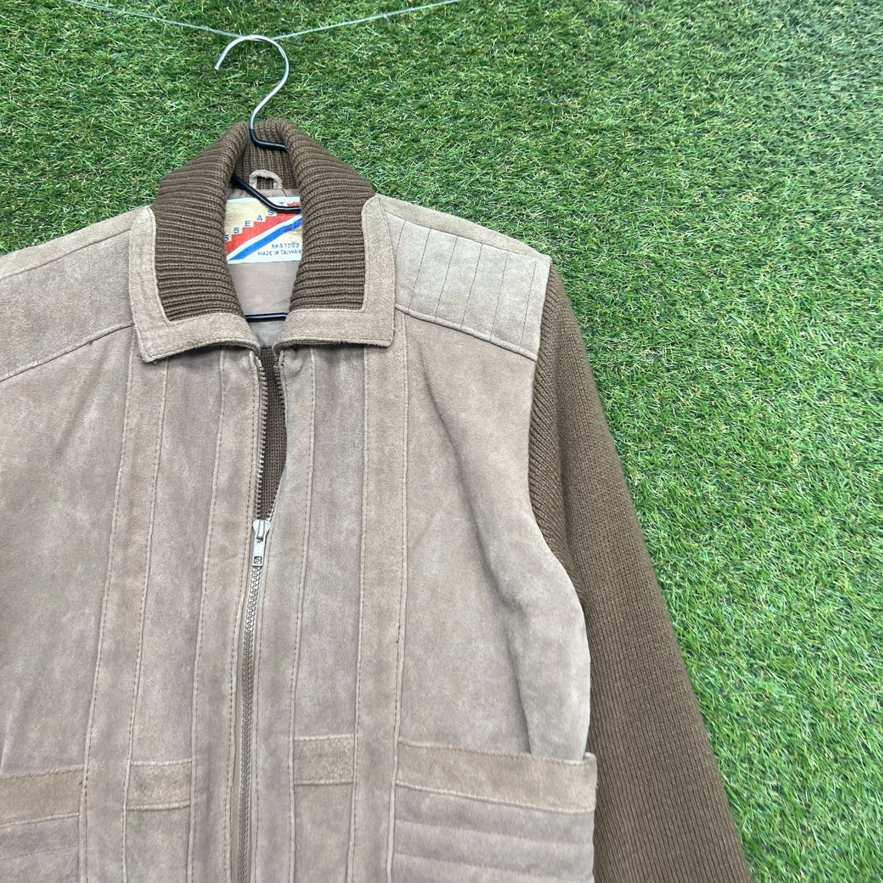 Haband VINTAGE Haband Leather Jacket Mens Medium Brown Full Zip Knit Sleeves Casual 155 East Size US M / EU 48-50 / 2 - 3 Thumbnail