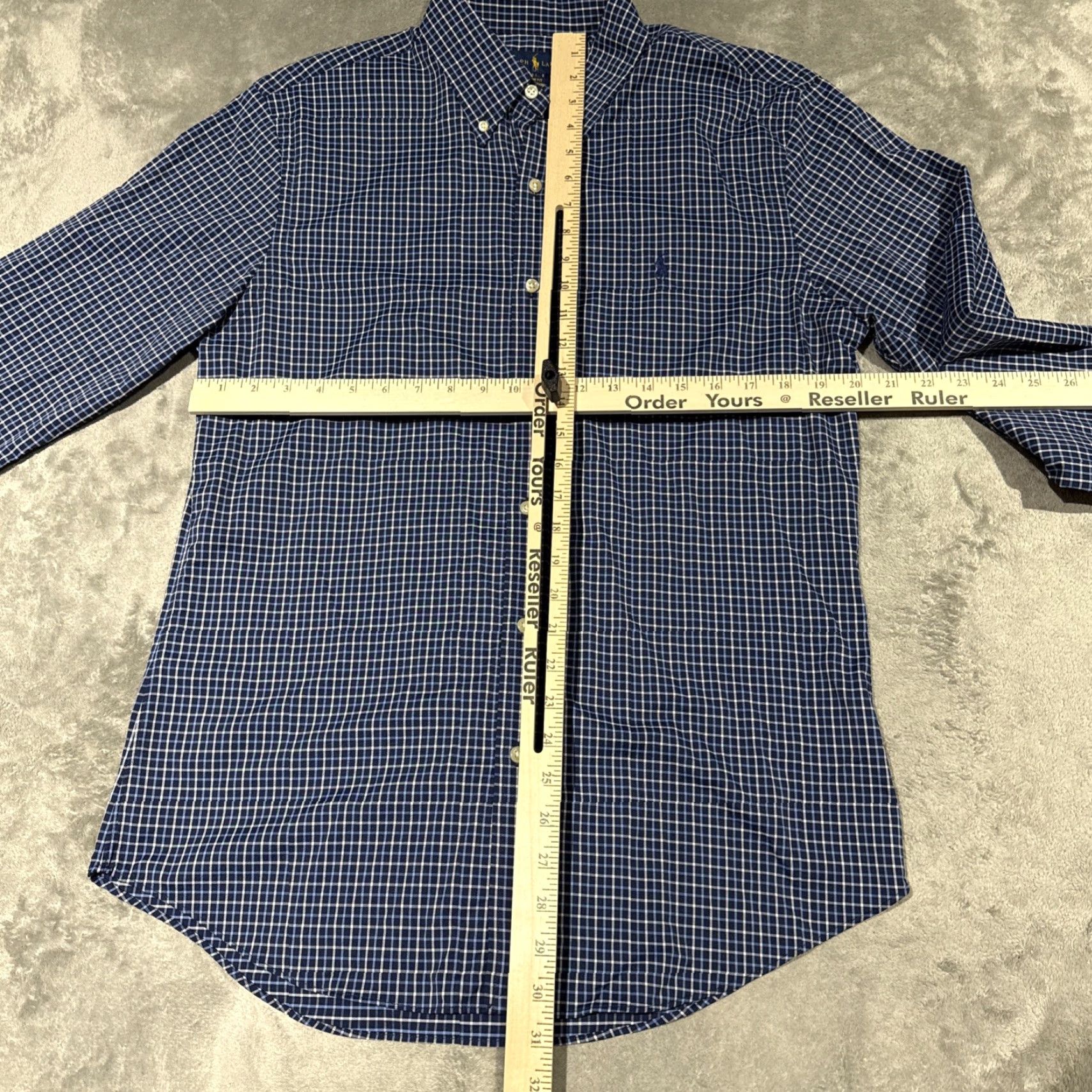 Ralph Lauren Ralph Lauren Performance Shirt Mens Large Blue Plaid Long Sleeve Button Slim Fit Size US L / EU 52-54 / 3 - 4 Thumbnail