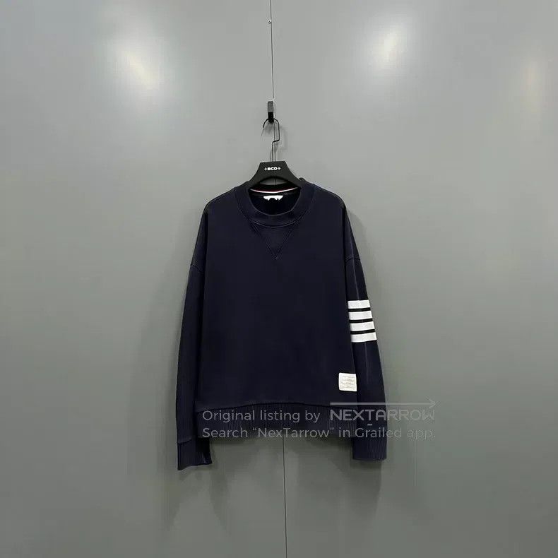 Thom Browne Thom Browne Classic navy blue striped hoodie Size US L / EU 52-54 / 3 - 1 Thumbnail