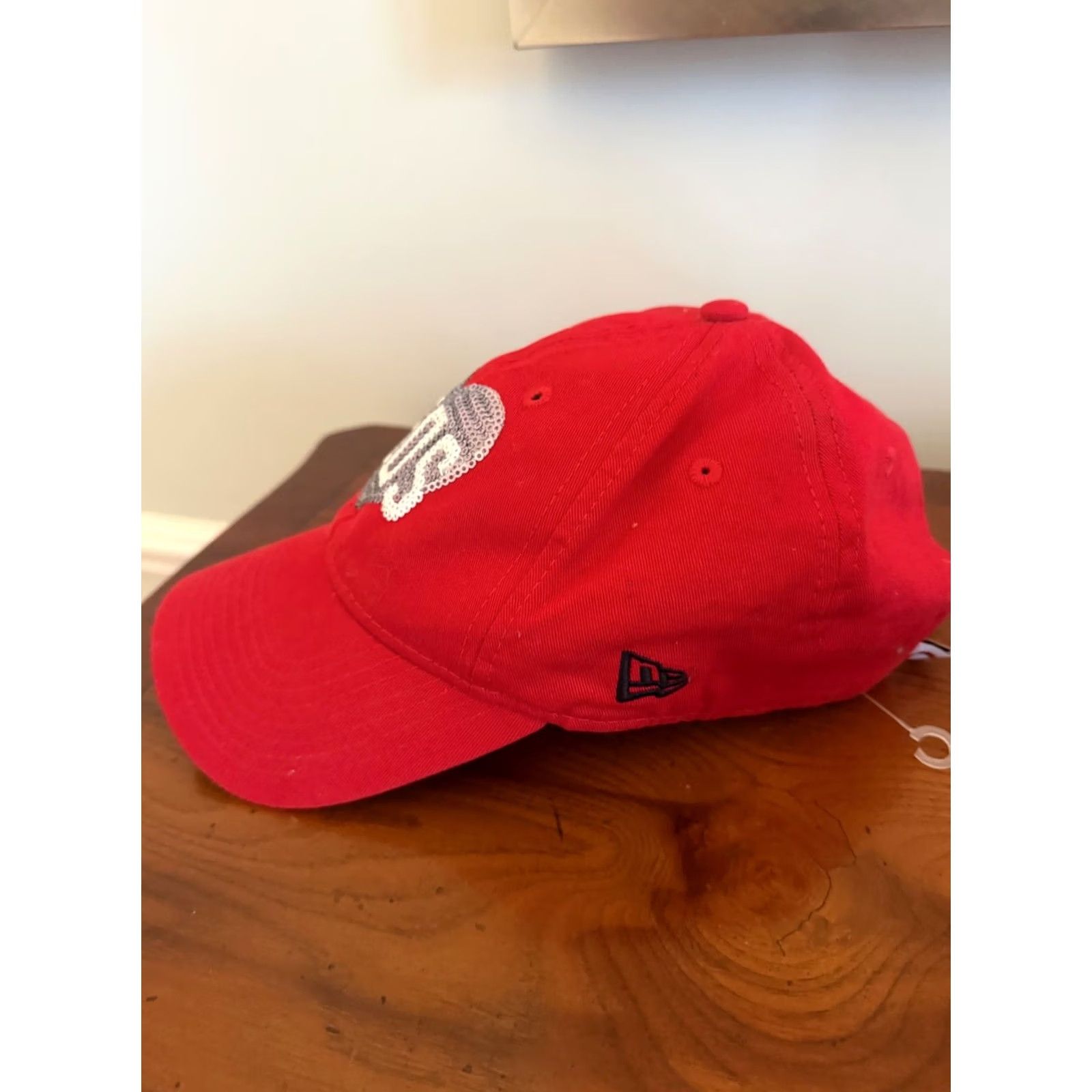 New Era VINTAGE Cincinnati Reds Sequins Baseball Hat Cap Red Women’s New Era heart 9 twenty Size ONE SIZE - 2 Thumbnail
